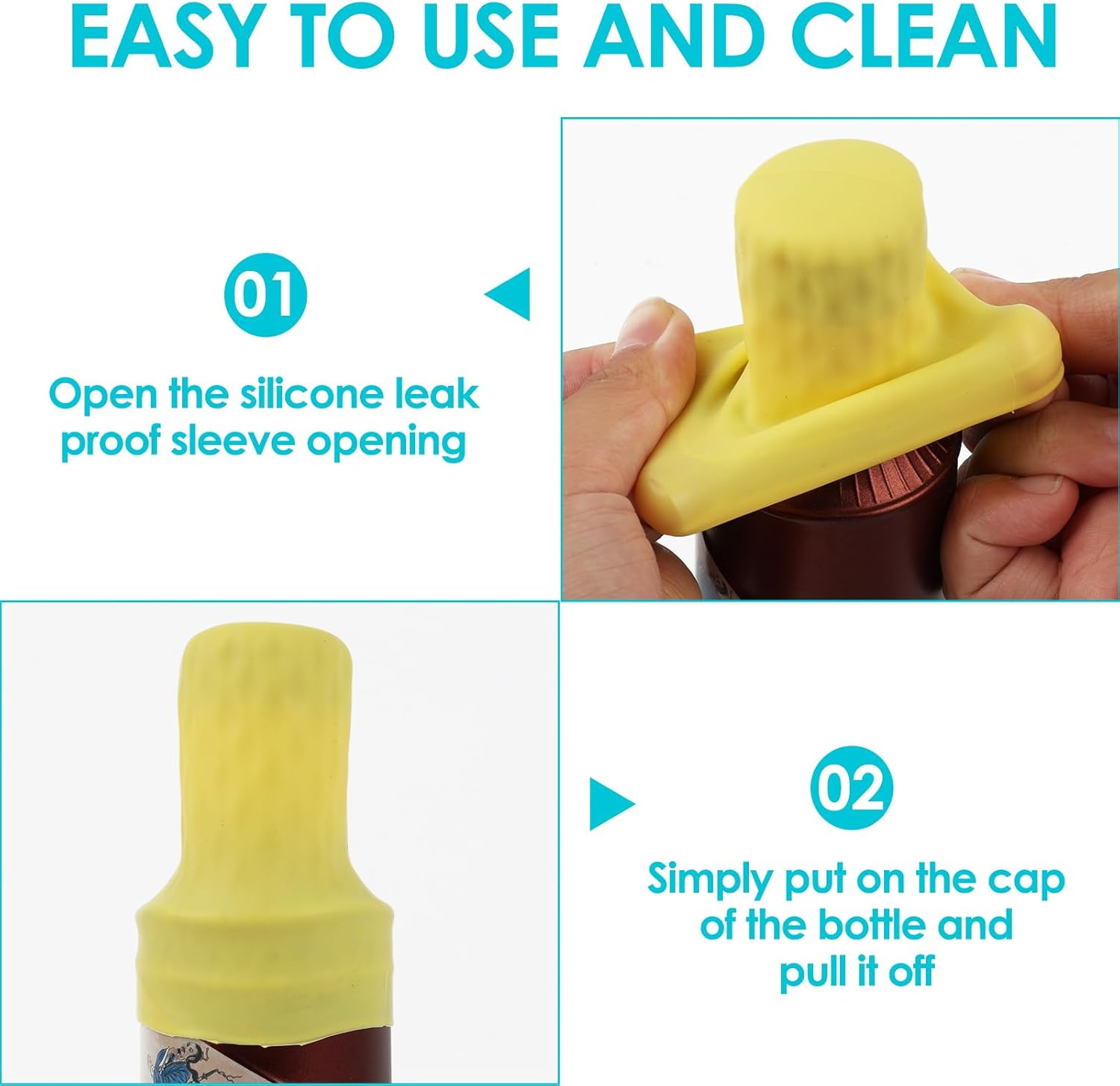 10 Pack Silicone Bottle Covers - Travel Leak Proof Toiletry Sleeves for Shampoo, Lotion & Cosmetics | Fits Most Bottles | Cruise & Plane Essentials for Women & Men (5 Colours) image number 2