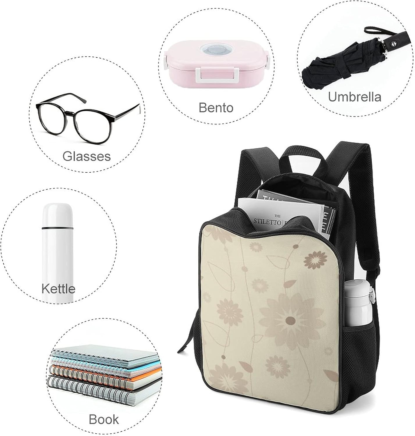 Waterproof Oxford Cloth Children'S Backpack Decoration Simple Pattern Cute Abstract School Backpack for Girls Boys Childrens image number 5