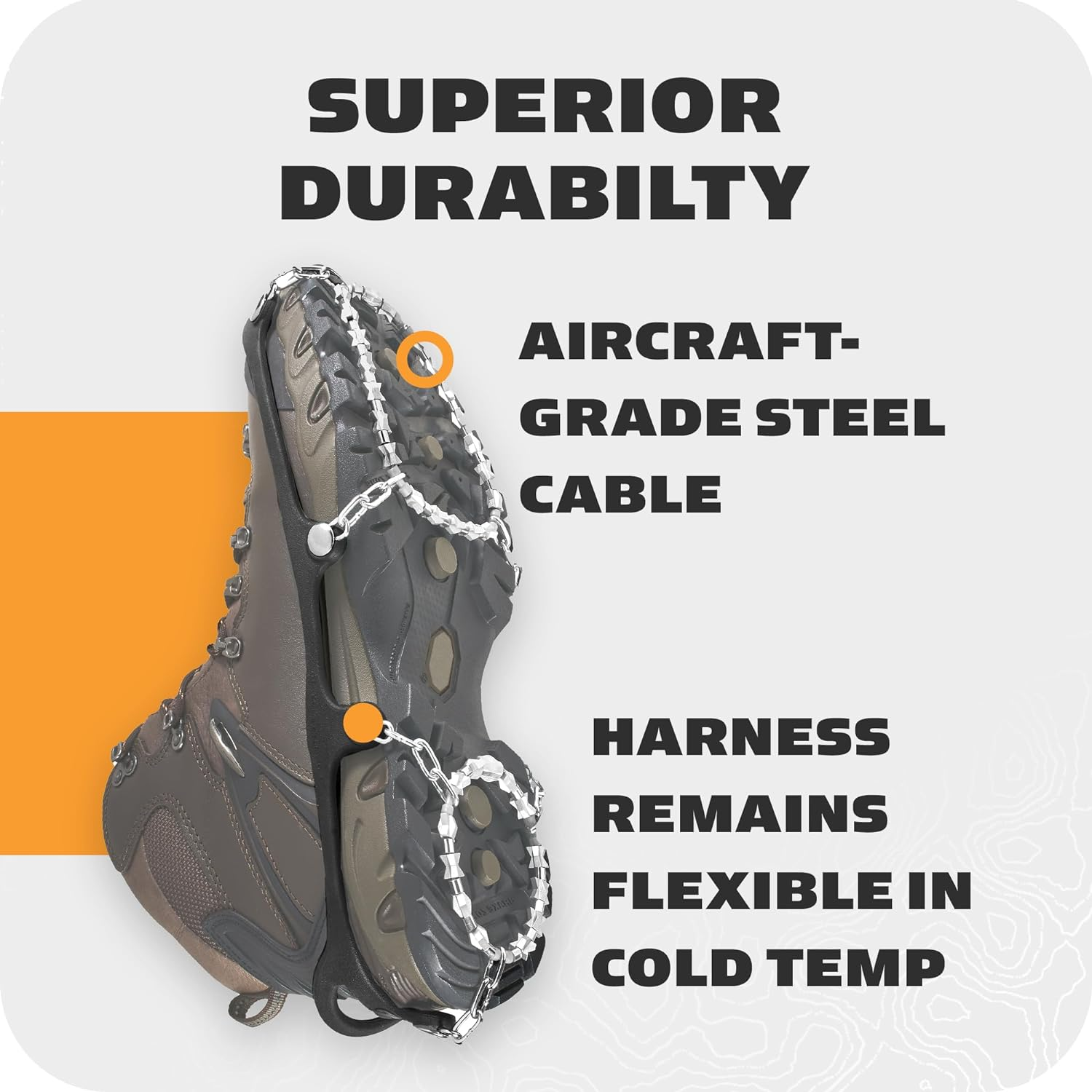 Yaktrax Diamond Grip - Full-Foot Traction on Ice, Snow, & Multi-Terrain Surfaces - Swiveling Diamond Bead Grip Points - Cold-Resistant Easy On/Off Elastic Upper Band image number 3