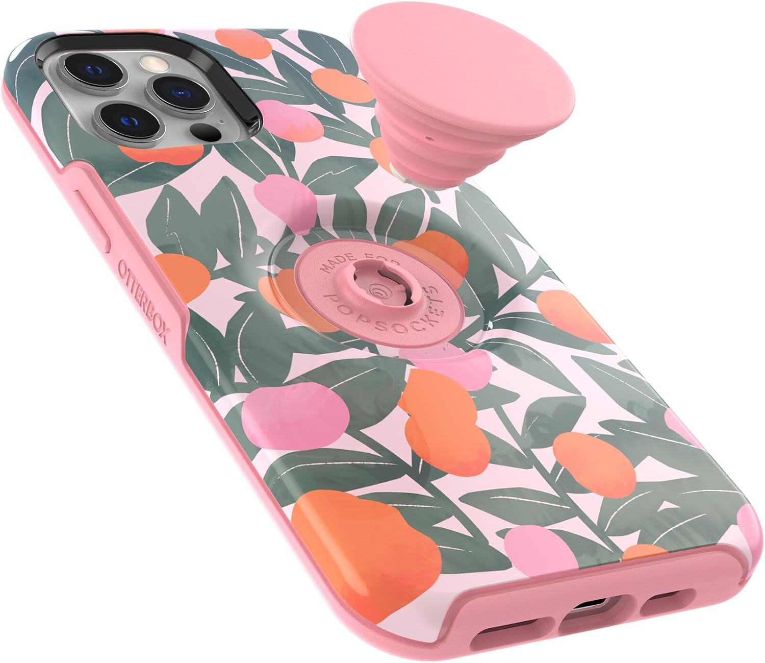 Otterbox + Pop Symmetry Series Case for Iphone 12 Pro Max (Only) - Non-Retail Packaging - Stay Peachy (Pink Graphic) image number 6