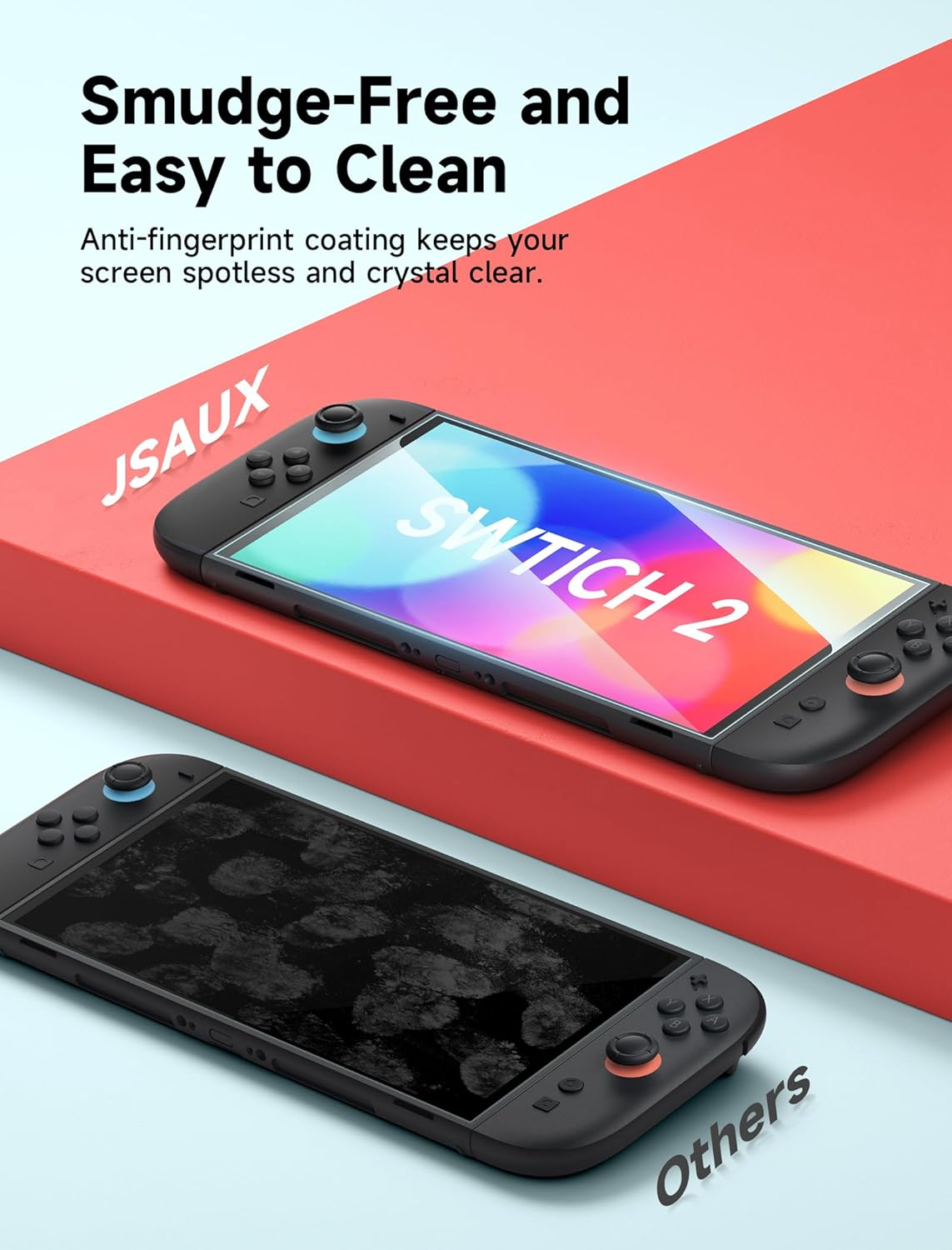 JSAUX Screen Protector for Nintendo Switch 2 (2025), [3-Pack] Ultra HD Glass Protector 9H Hardness Easy to Install with Guiding Frame Scratch Resistant Tempered Glass image number 2