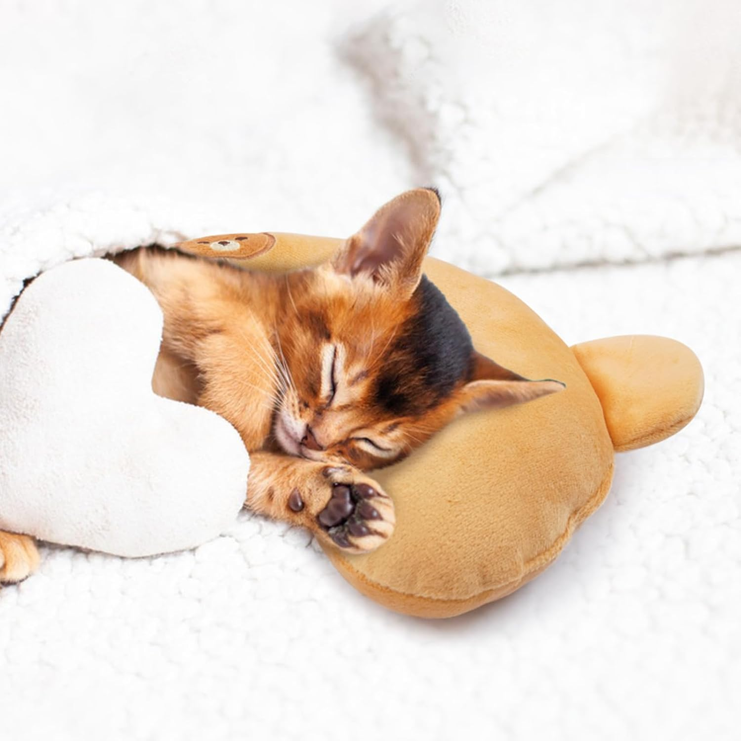 DENTRUN Cat Pillow, Soft Cat Calming Toy, Pillows for Cat Head to Lay On, Cat Beds for Indoor Cats, U Shaped Pet Pillow, Dog Bed Cushion Sleeping Improve Comfort Cat Plush Toy image number 4