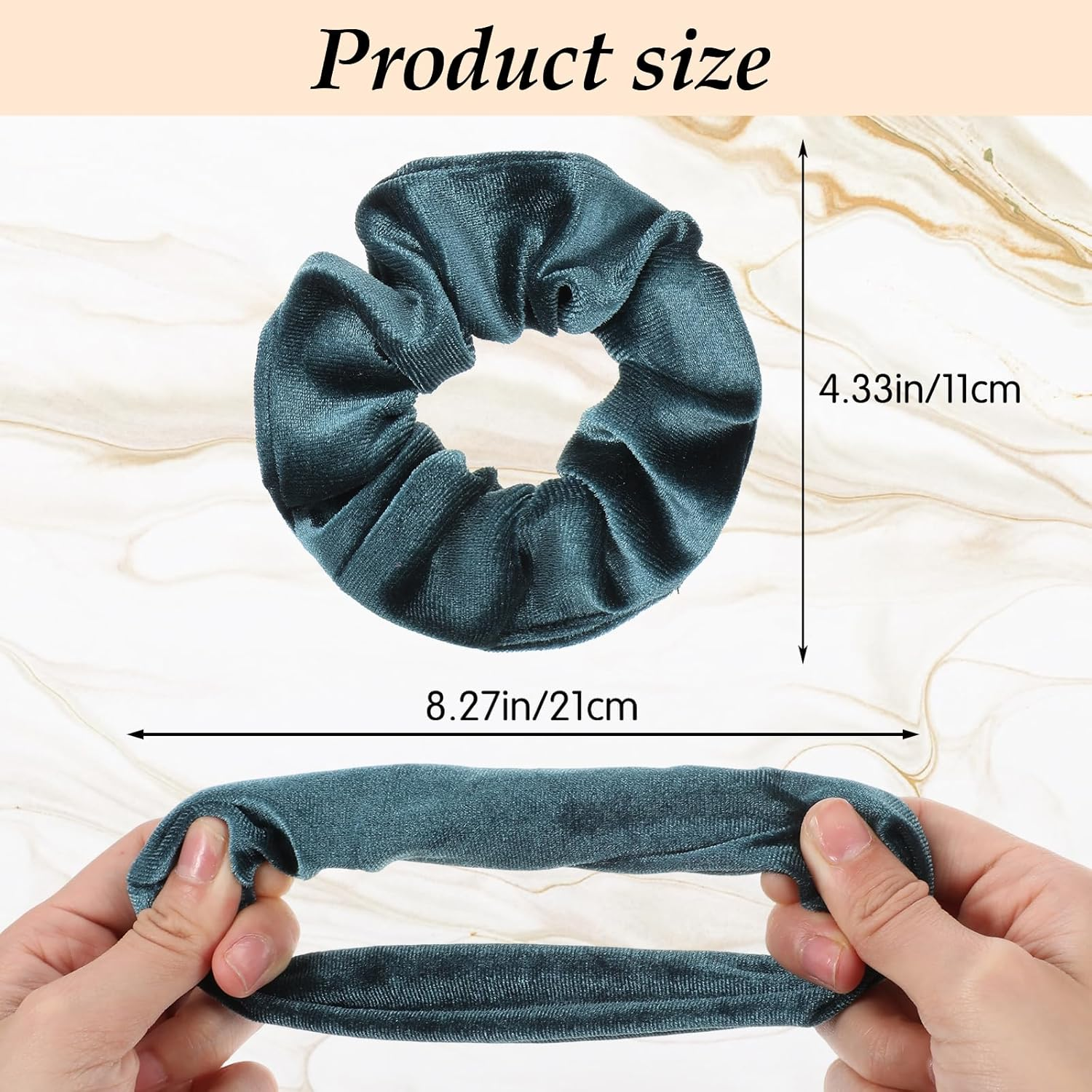 Hair Bobbles for Women, Pack of 4 Scrunchies, Velvet, Soft Elastic Hair Bands, Fashionable Braid Elastics, Ponytail Holder, Hair Accessories for Teenagers, Women, Carnival (Dark Colours) image number 3