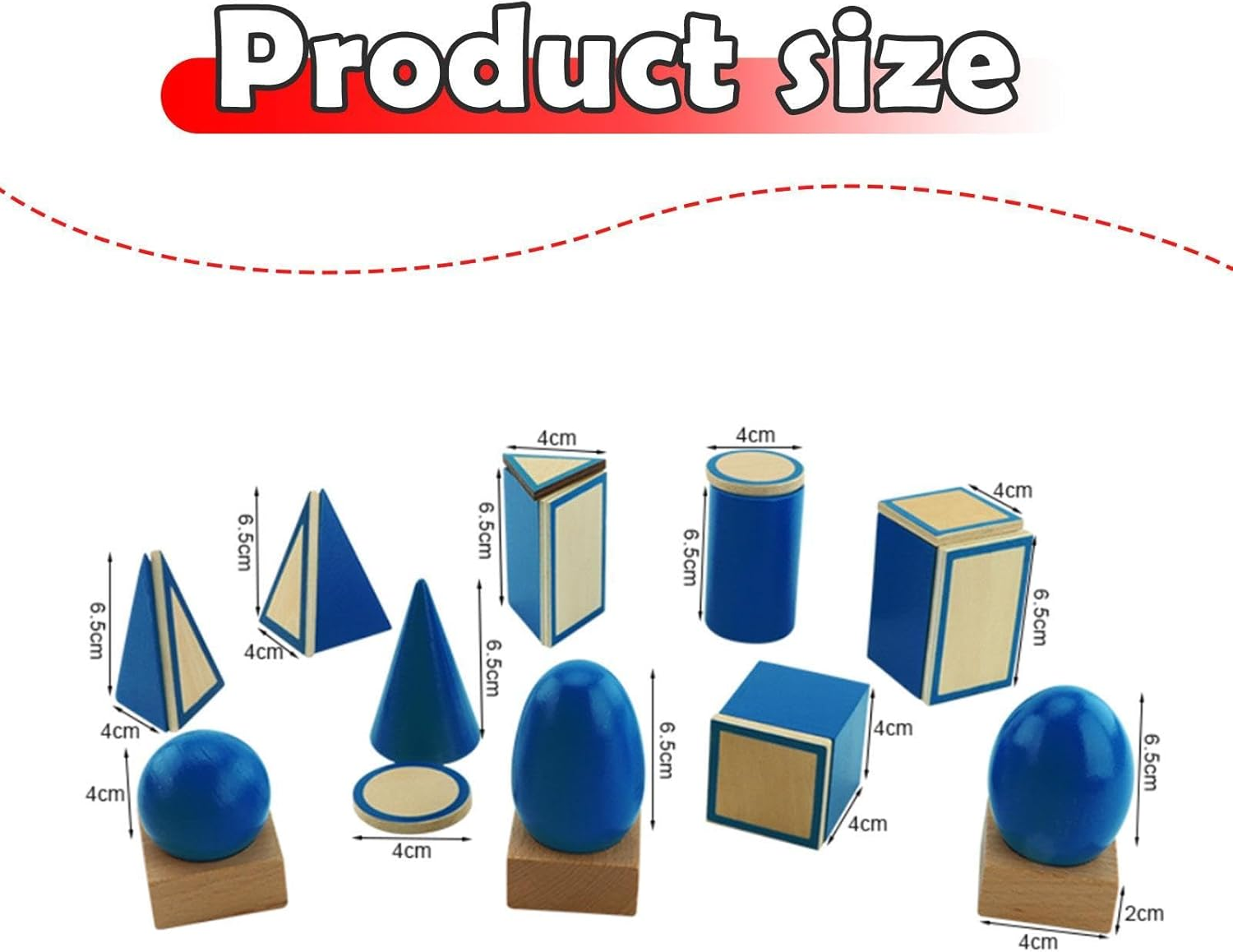 Shape Geometric Solids Wooden Geometric Shape Developmental Cylinders Math Game Sensory Toy Blocks for Boys and Girls image number 5