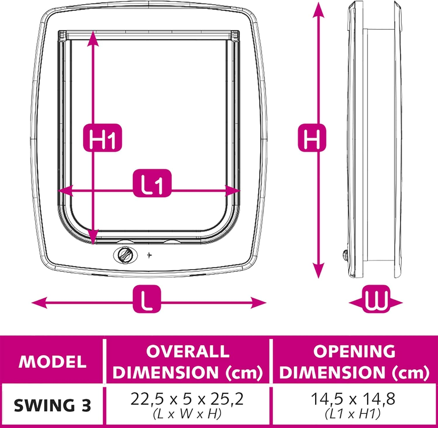 Swing 3 Cat/Small Dog Doors 4 Way Control, Brown image number 3