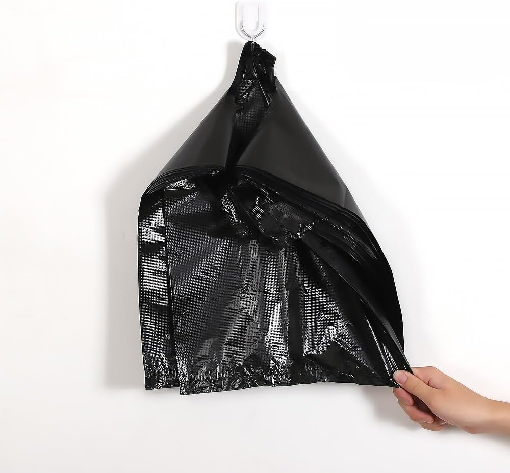 100 Pcs,12.5 * 20In Black Grocery Plastic Shopping Bags with Handles T Shirt Bags for Small Business Store Retail Restaurant, Black, 20.5 Inches X 12.5 Inches X 6 Inches image number 5