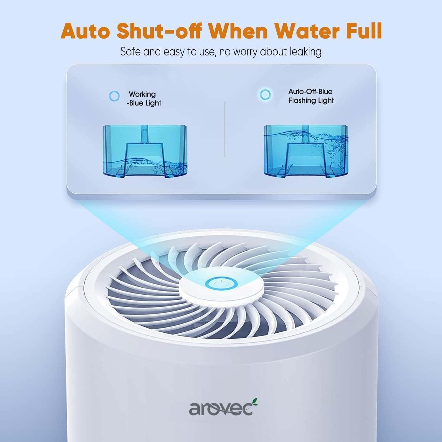 AROVEC Upgraded Dehumidifier 900Ml Water Tank Compact and Portable, Moisture Absorber for Home, Kitchen, Bedroom, Bathroom image number 2