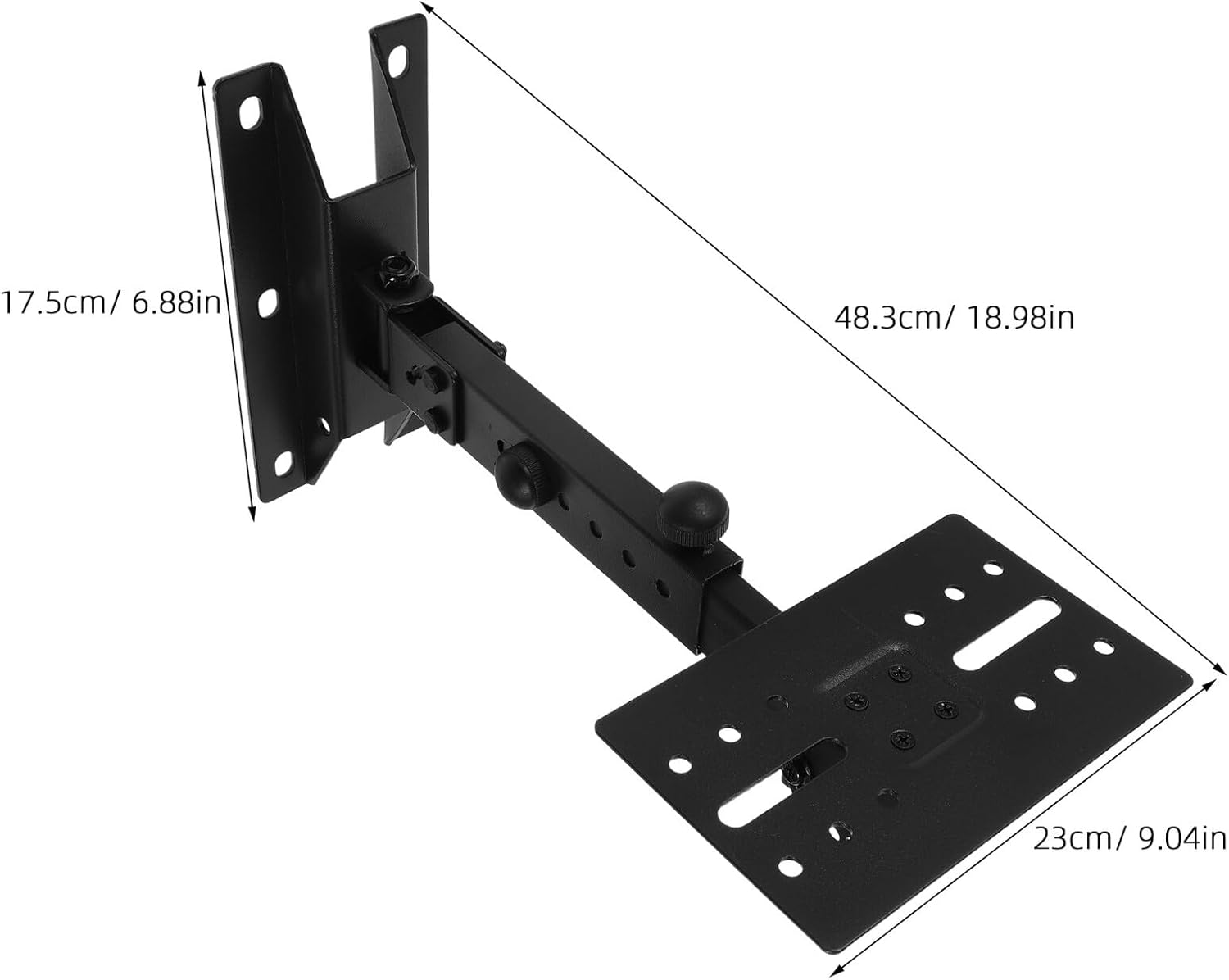 Jojofuny Adjustable Wall Fixed Speaker Support Bracket Telescoping Metal Speaker Wall Mounted Shelf for Home Audio and Ktv Sound Systems for Surrounding Sound image number 2