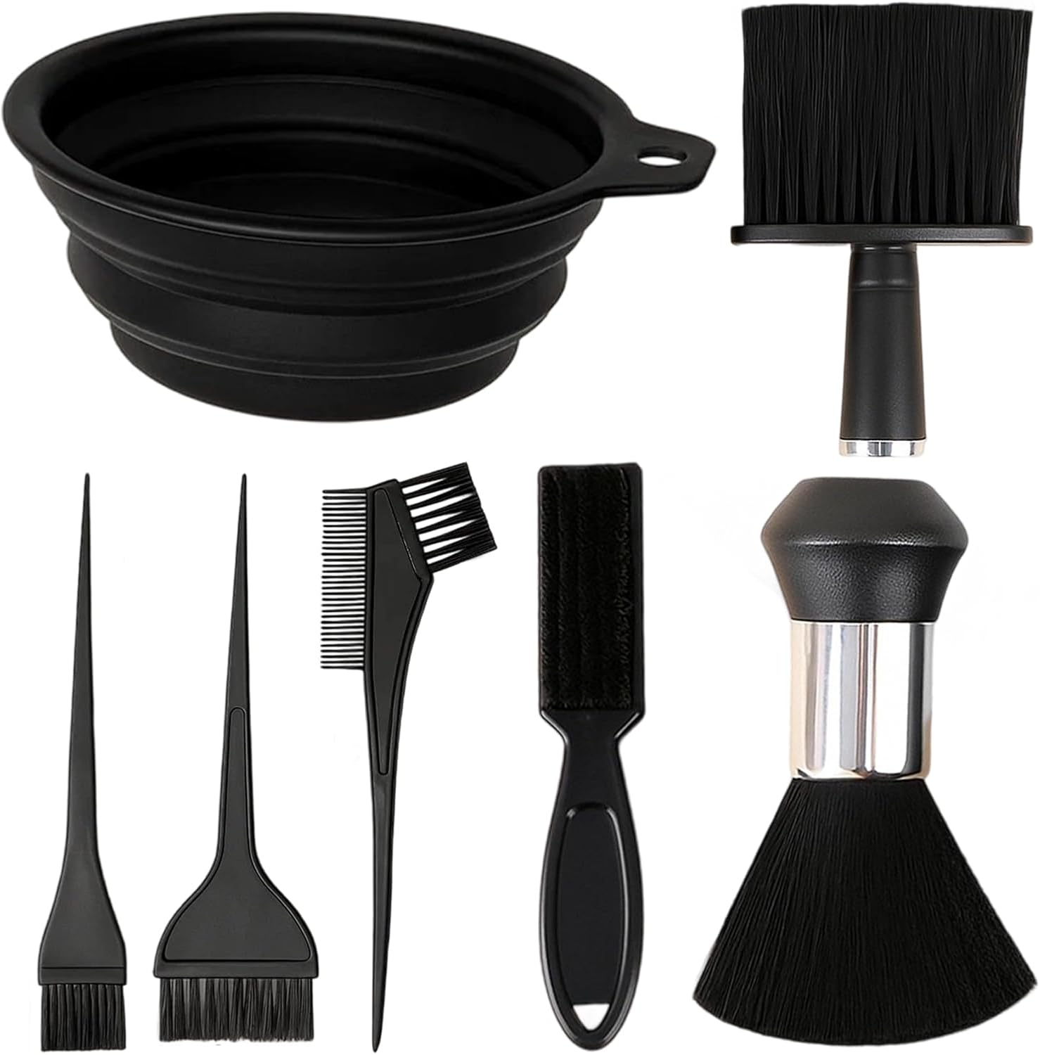 Neck Brush Hairdresser, Barber Set 7 Pieces, Hairdressing Accessories for Salon, Colour Brush Hair, High-Quality Hairdressing Set Brushes, for Hair Cleaning, Dust Removal, Hair Colouring Tools image number 3