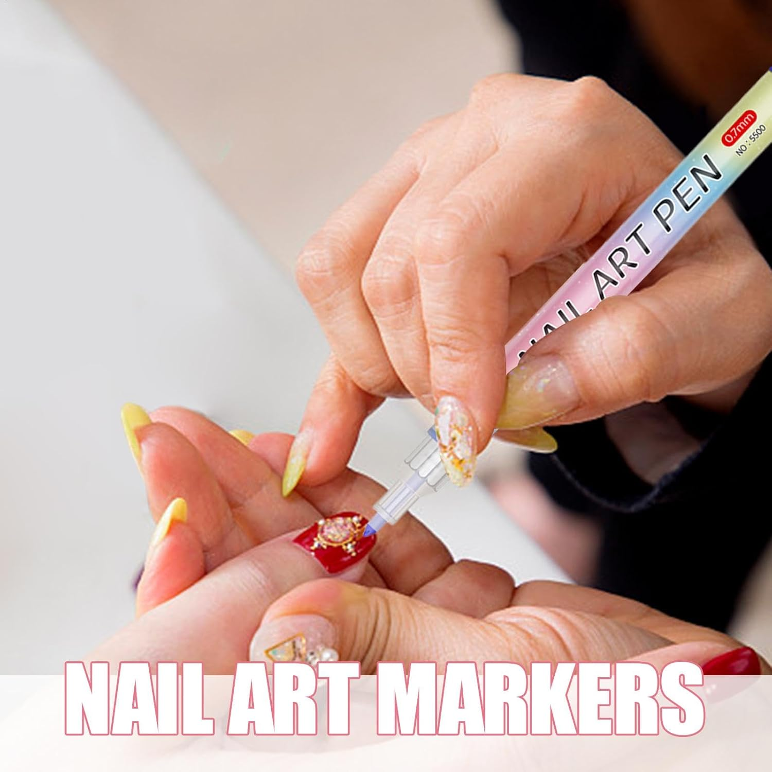 Nail Polish Pens - 12 Colors Pens Acrylic Paint Nail Markers - Fine Tips Drawing Tools, Waterproof Quick Drying Graffiti Tool for Home & Salon Manicure Design image number 4