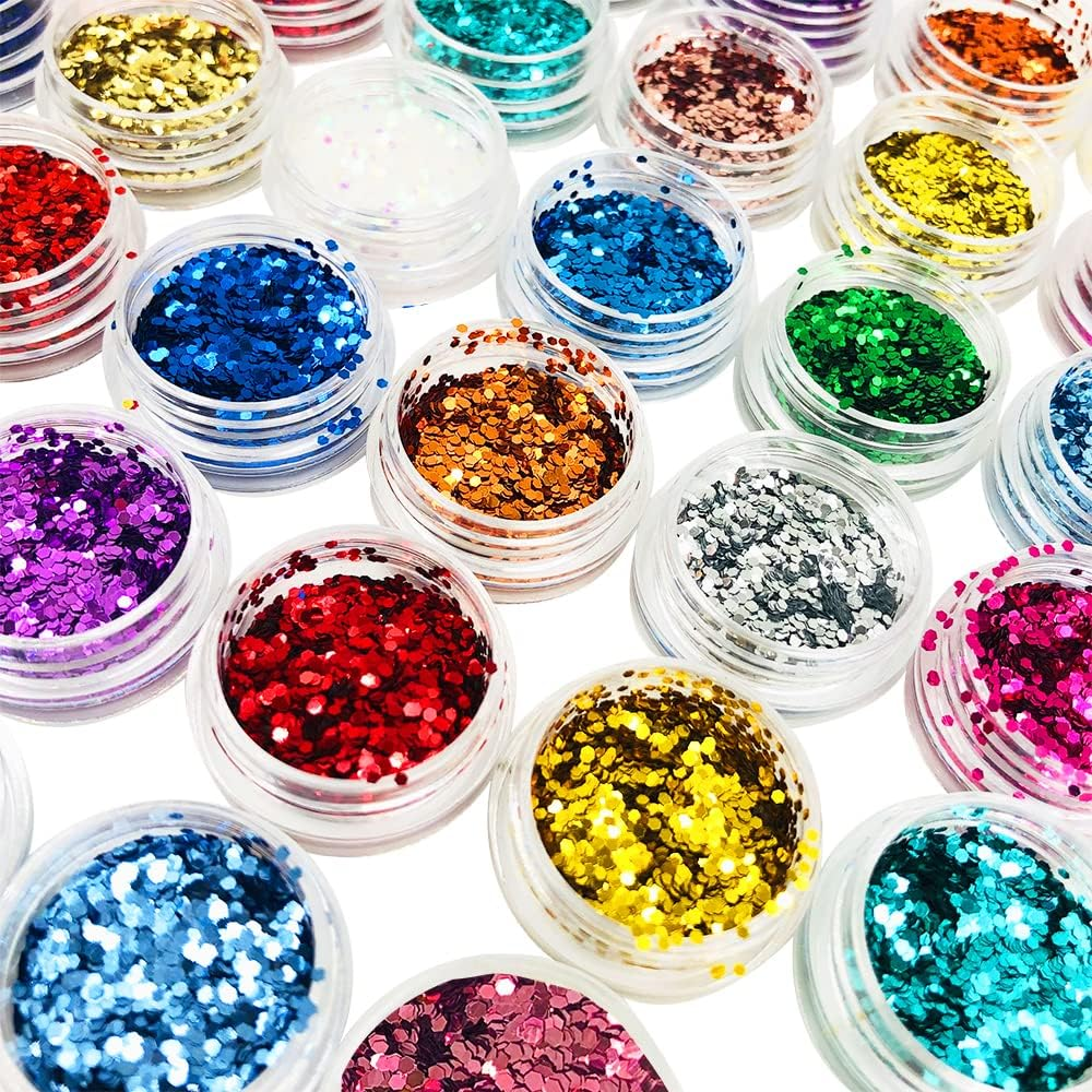 Dakuan 36 Colors Craft Glitter for Epoxy Resin, Resin Decoration Art Kit with Resin, DIY Decorations Dye Pigment, Gold Foil Flakes, Nail Art image number 4