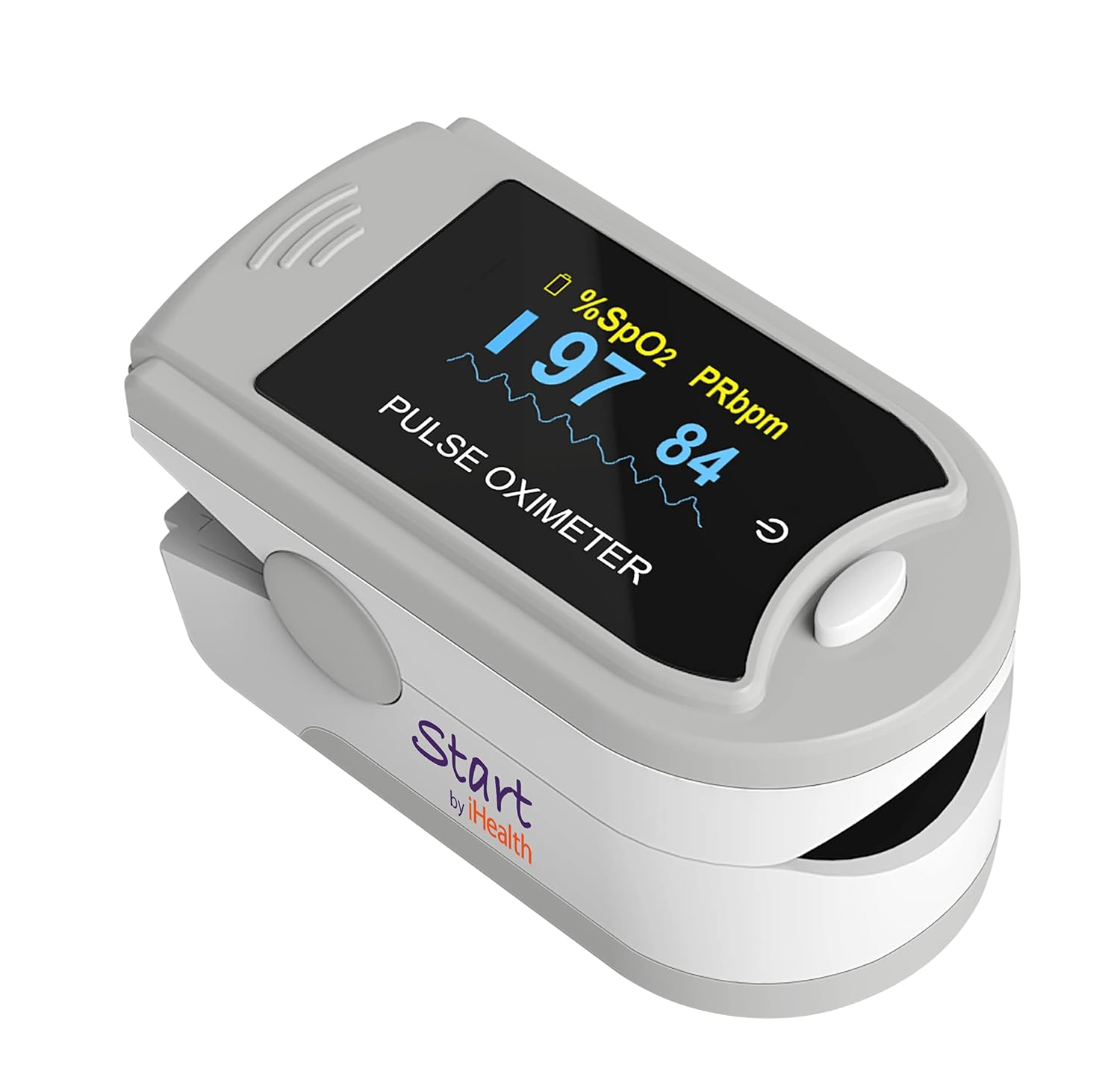 Ihealth Fingertippulse Oximeter with LCD Display - Advanced Spo2 & Heart Rate Monitor with Auto-Rotating Screen & Adjustable Brightness - Reliable Results for Home Health Monitoring