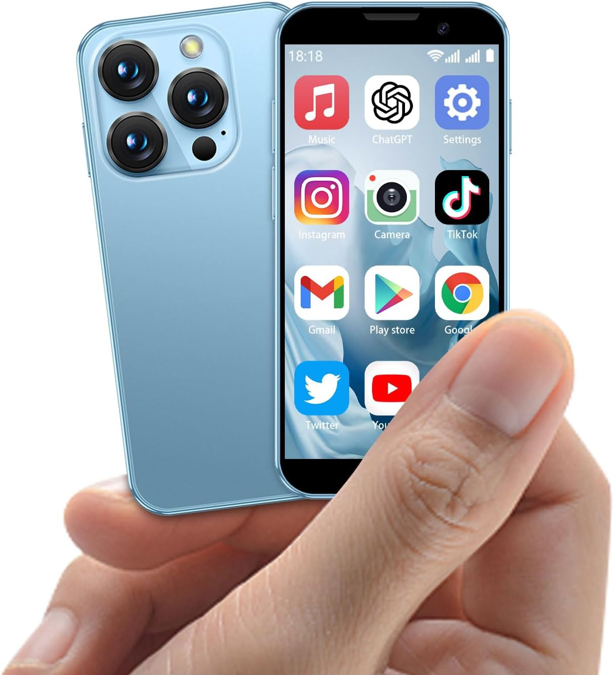 3.0&rdquo; HD Touch Screen Mini Smartphone, Unlocked Android Mini Phone, Face Recognition, Dual SIM, Wifi, GPRS, Ultra-Thin Body for Kids Phone, Cell Phone with Quad-Core Pink