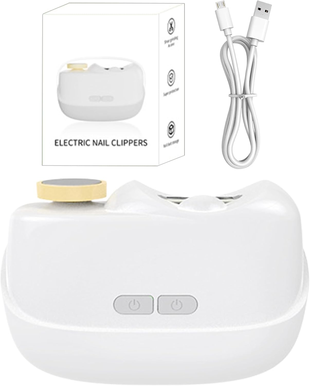 Nkmifeg Electric Toenail Clippers - 2 Speeds Portable Safety Polisher | with LED Light Electric Toenail Clippers for Seniors Fingernail Scraps Storage Design - for Women, Men, Senior, Children, Kids,