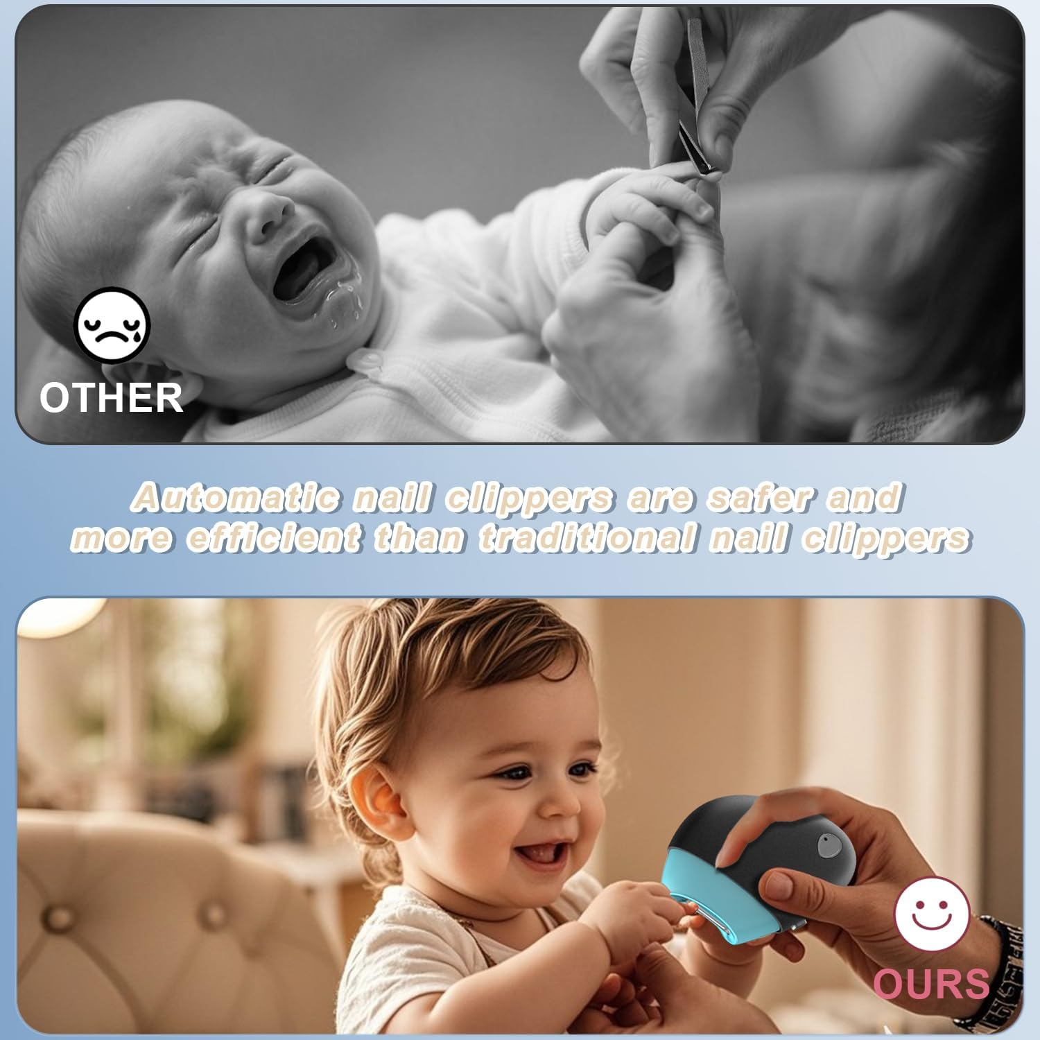 Electric Nail Clipper with Replacement Head & Nail Scraps Storage, Finger Nail Clippers Adult, 2-Speed Trimmer, Type-C, Magnetic Cover, Safety Nail Clippers for Men, Baby, Kids, Women, Seniors image number 6