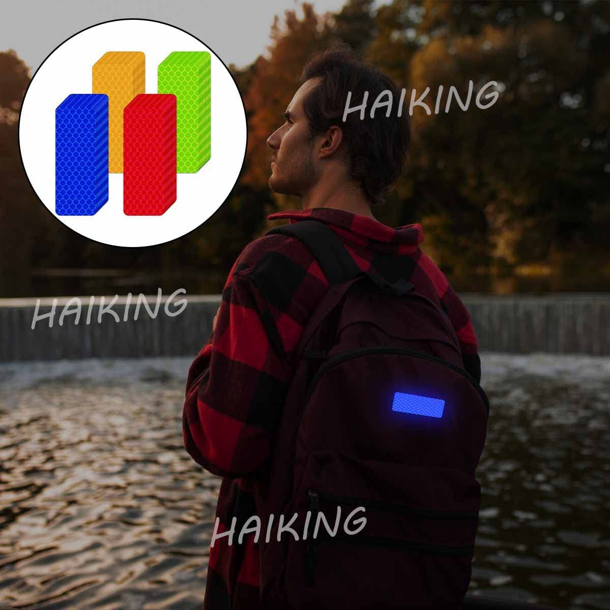 Reflective Stickers, 40 Pcs 1.18 * 3.15In Waterproof Safety Warning Reflective Stickers for Car, Bike, Motorcycle, Helmets (Yellow, Red, Orange, Blue) image number 6