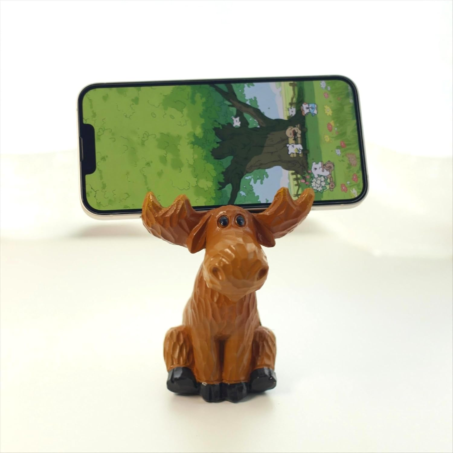 Deer Eyeglasses Holder & Desk Organizer &ndash; Resin Glasses Stand, Phone Stand, Cute Nightstand & Office Decor for Eyewear, Sunglasses, Keys, and Pens image number 6