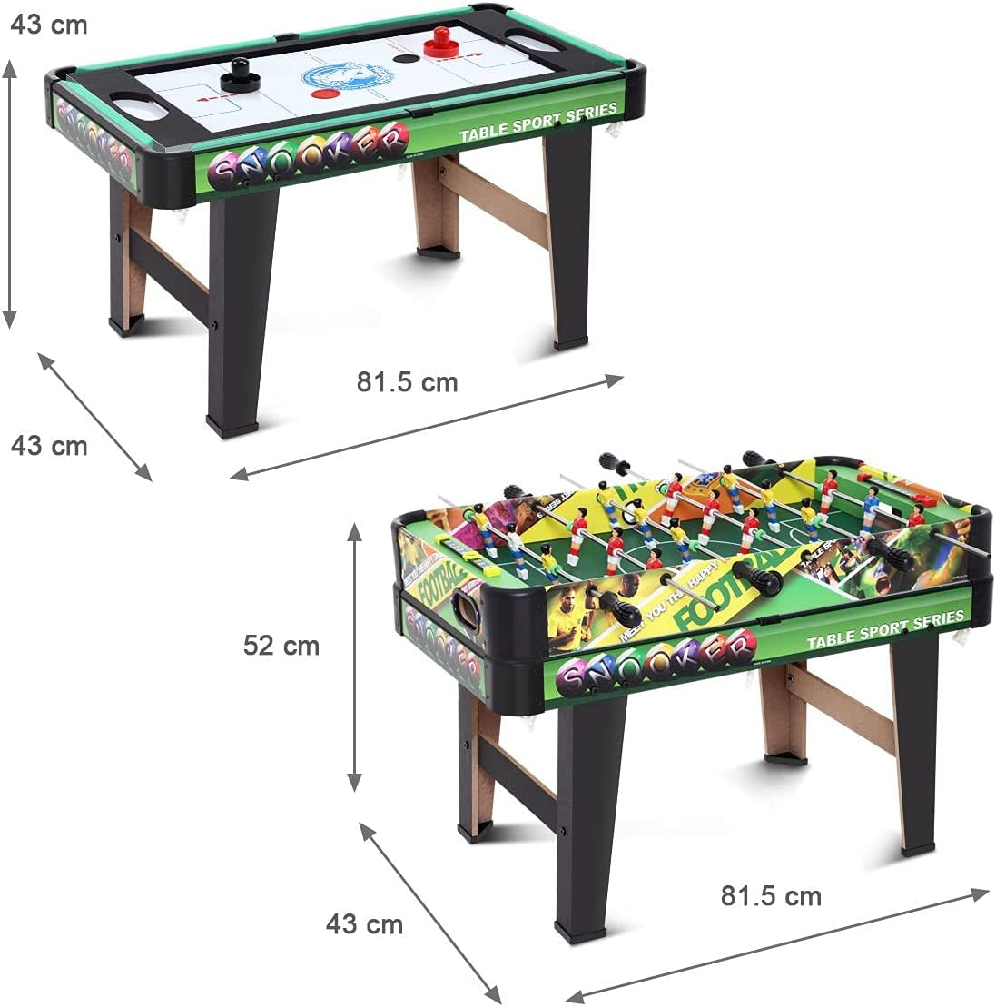 Multi Game Table 4-In-1 Family Entertainment Game Table with Air Hockey Pool Football Soccer Table Tennis Multi-Activity Combination Kids Game Table image number 2