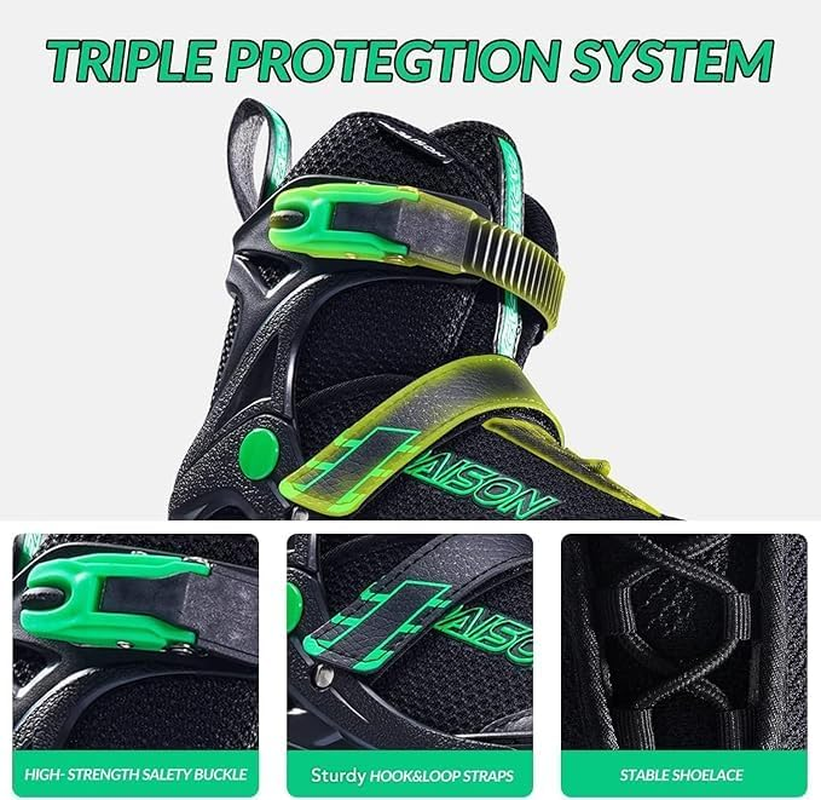 PAPAISON Adjustable Inline Skates for Kids and Adults with Full Light up Wheels, Outdoor Roller Skates for Girls and Boys, Men and Women image number 5