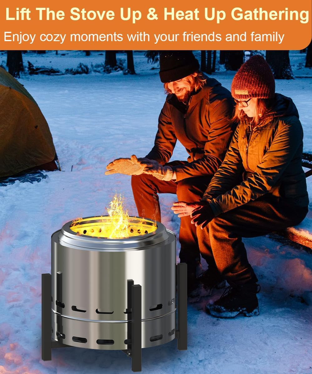 Garbuildman 15-27 Inch Universal Firepit Stand for Solo Stove Bonfire Ranger Yukon and Other Outdoor Fire Pits, Metal Accessory for outside Fireplace, Black - Black image number 5