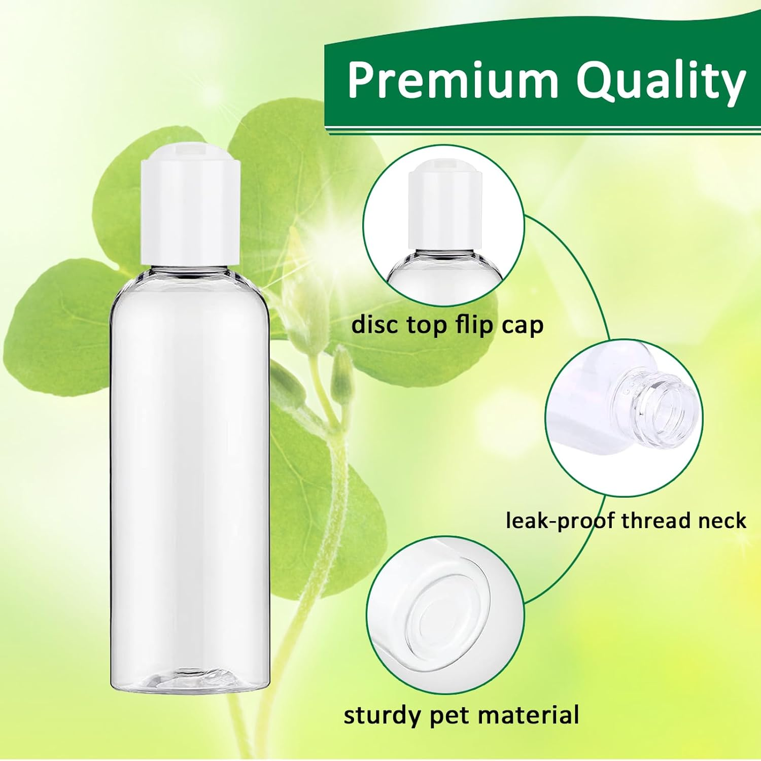 Apstaqeoo 4PCS 150ML Plastic Bottles with White Disc Top Flip Cap Empty Squeeze Bottles Clear Refillable Travel Container Dispenser with Funnel Label for Liquid Lotion Shampoo Toiletries Cosmetic - 150Ml Bottles Disc Top Flip Cap image number 6