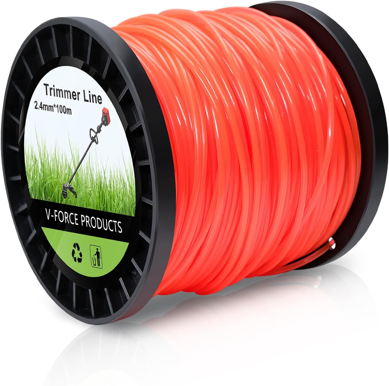 UCINNOVATE String Trimmer Line, 1 Spool round Weed Eater String 2.4Mm X 100M, Premium Nylon Weed Wacker String, 095 Trimmer Line Heavy Duty for Lawn Mower, Orange (0.095 Inch X 328 Ft)