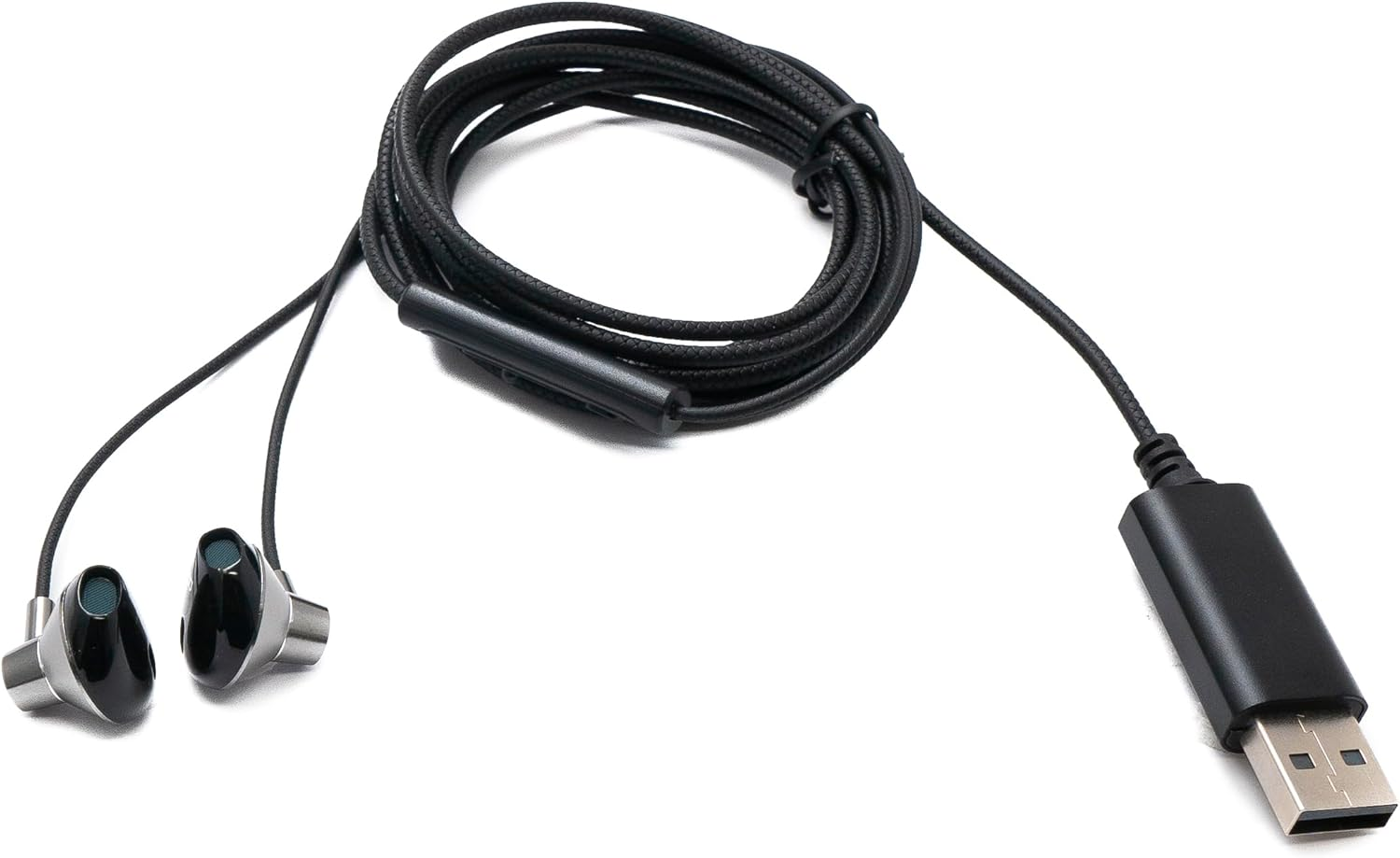 SYTEM-S Stereo In-Ear Noise Cancelling Headphones 2 M USB 2.0 Volume Control Microphone Bag Grey