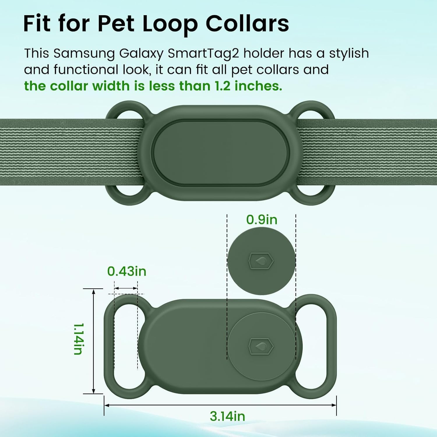 4 Pack Waterproof Dog Collar Holders for Samsung Galaxy Smarttag2, Kiewhay Silicone GPS Tracker Hidden Anti-Lost Case for Smart Tag2 for Pet Dog Cat Collars (4*Black) image number 3