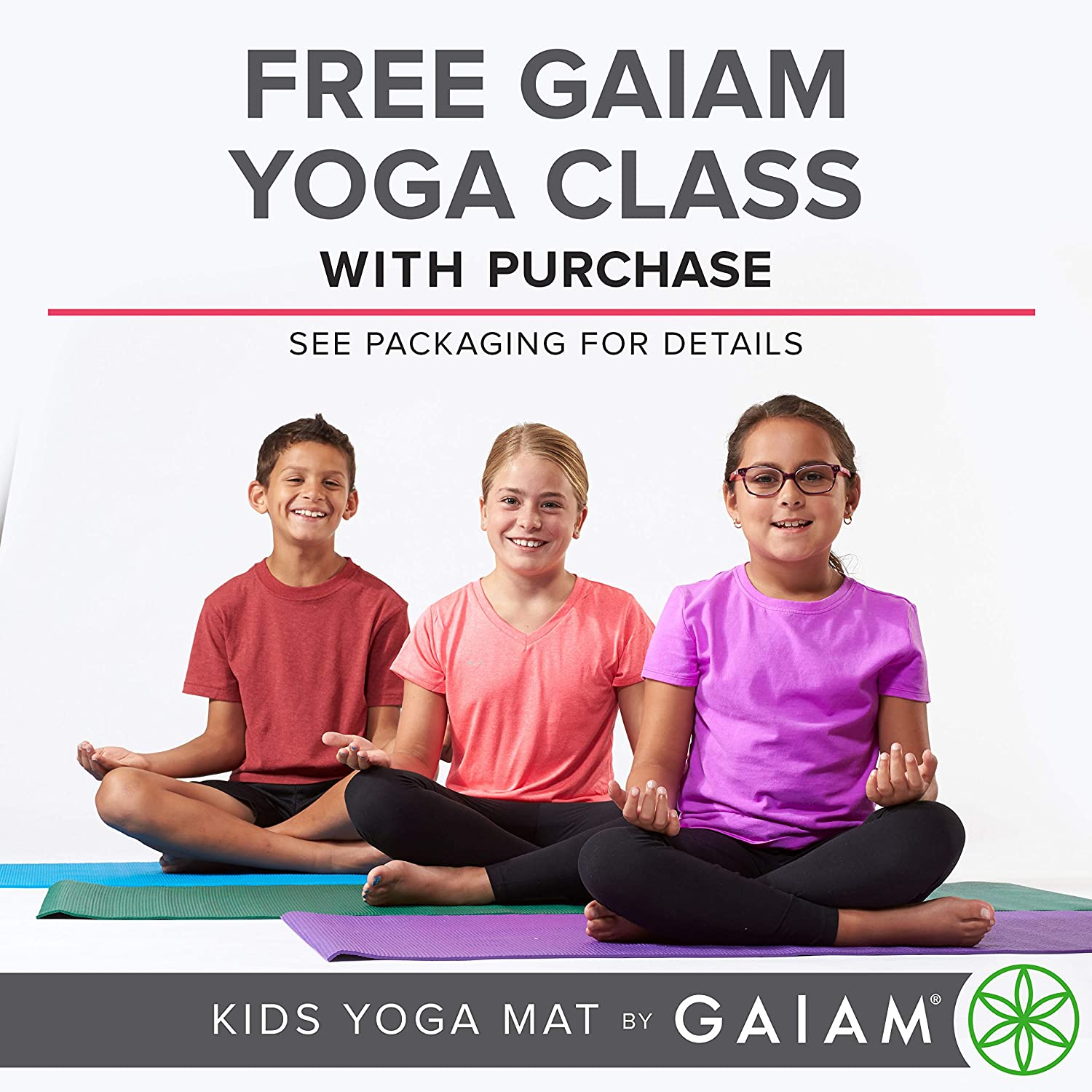 Gaiam Kids Yoga Mat Exercise Mat, Yoga for Kids with Fun Prints - Playtime for Babies, Active & Calm Toddlers and Young Children (60" L X 24" W X 3Mm Thick) - Twinkle Toes image number 5