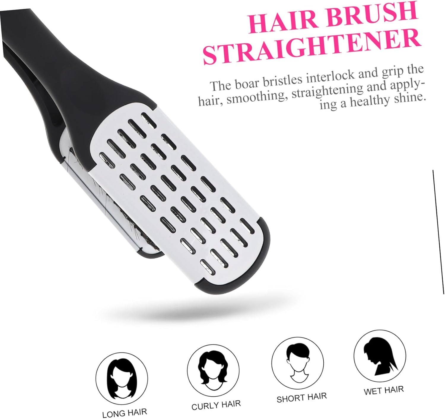 Anneome Bristle Comb Combs for Barbers Smoothing Straightening Brush Clamp Hair Brush Straightener image number 2