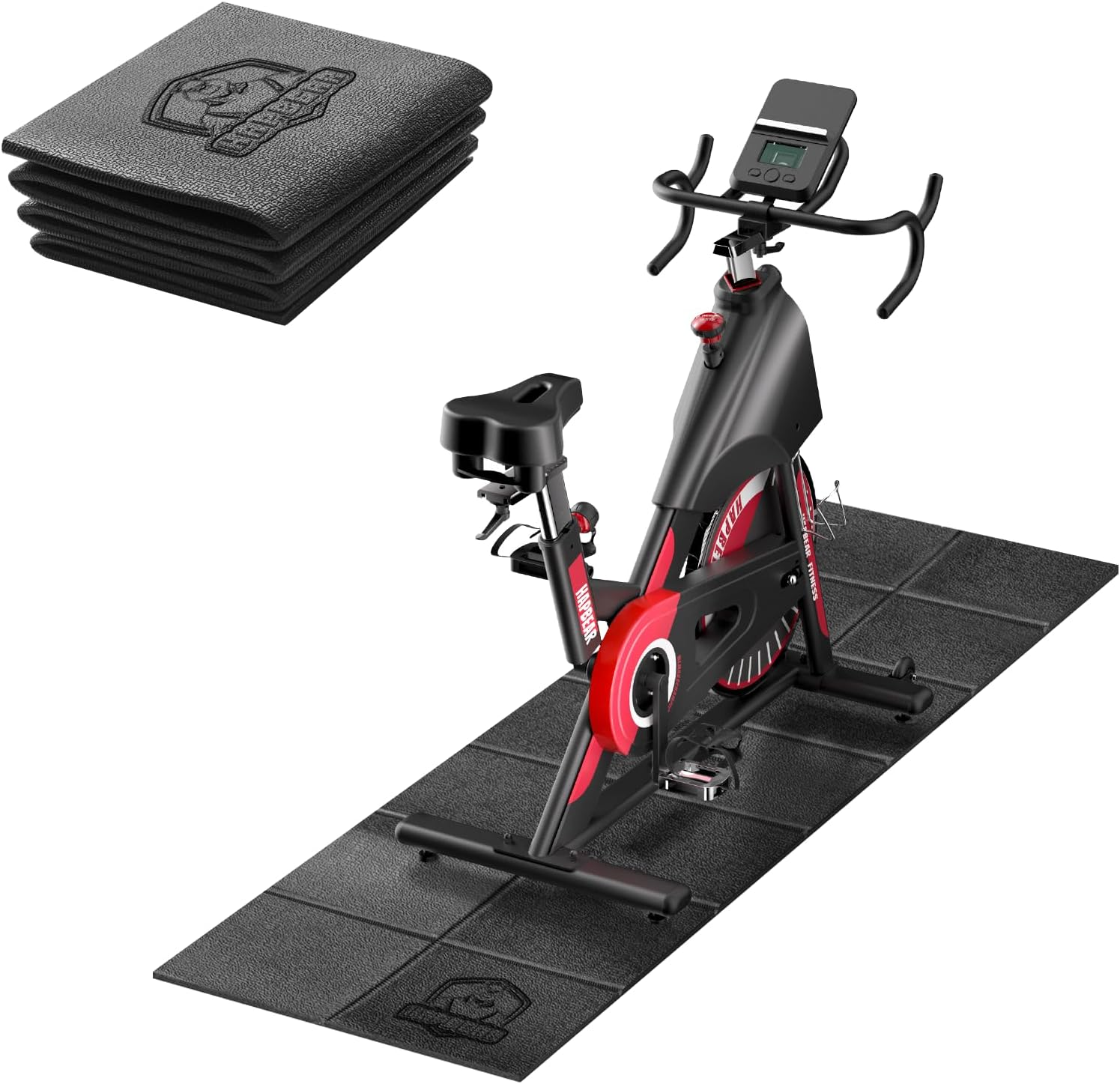 HAPBEAR Foldable Exercise Equipment Mat, 173&times;61Cm&times;5Mm Thick, Non-Slip Treadmill, Weight Bench & Walking Pad Mat for Carpet & Hardwood Floors, Shock Absorbing Floor Protector for Home Gym image number 2