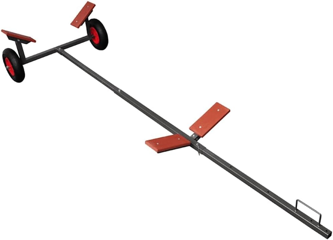 Vidaxl Boat Trailer, 302X100.5X43 Cm, Adjustable to 3 Positions, Rustproof Steel, Vehicle Carrier for Fishing Boat, Yacht and Ship Transport, Outdoor Trailer image number 2
