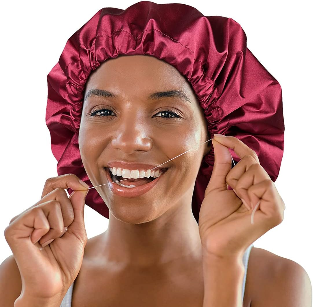 Wash Shower Cap Waterproof Bonnet for Long Braids Dreadlocks Women Extra Large image number 3