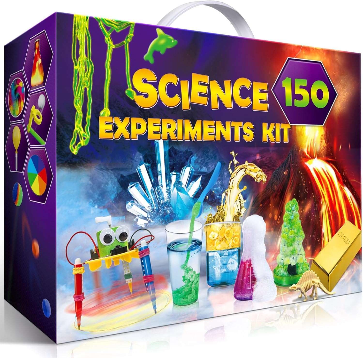 UNGLINGA 150 Experiments Science Kits for Kids, S.T.E.M Educational Toys for Boys Girls Birthday Gift Ideas, Volcano, Chemistry Set