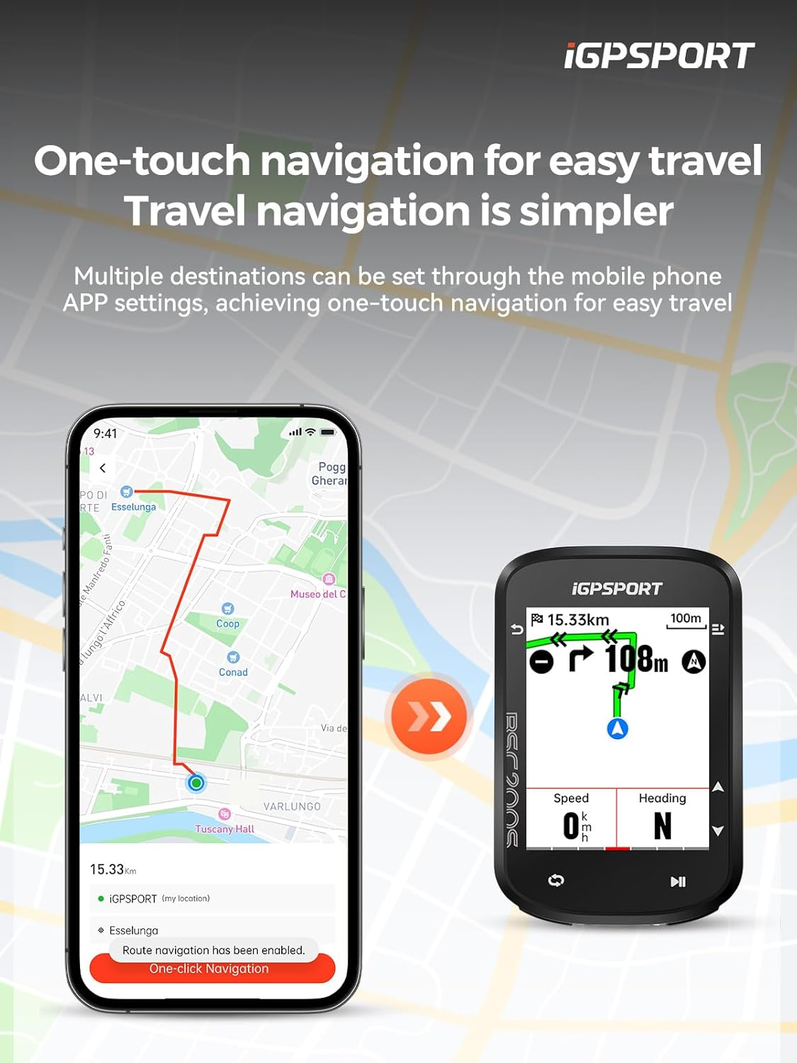 Igpsport BSC200S Bike Computer,Route Navigation,2.4 Inch Colorful Screen,Continuous Ride Logging,Motion Detection,100+Types of Data, Ipx7,Bluetooth 5.0 & Ant+,Intelligent Notification,Strava Sync