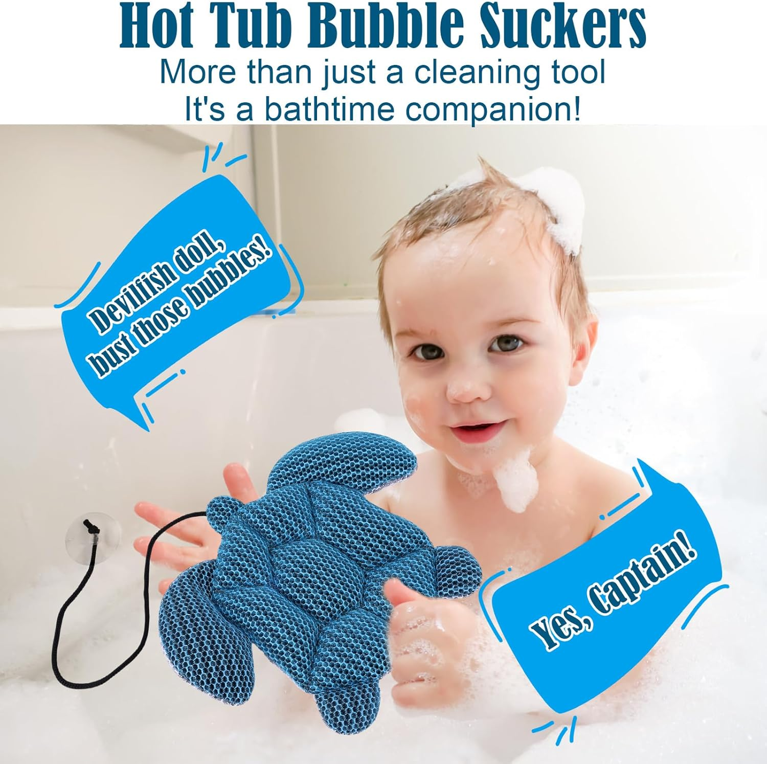 2Pcs Hot Tub Scum Absorbers, Sea Turtles Reusable Pool Sponge Scum Absorbers for Adults Kids Easy to Clean Hot Tub Spa Oil Absorber Accessories for Clear Water (Blue, Gray) image number 2