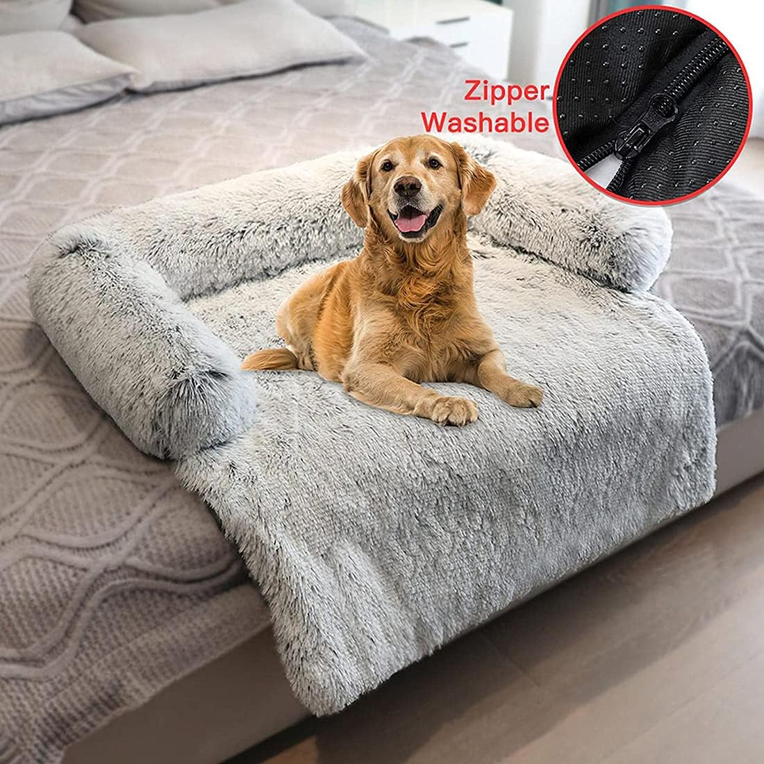 Dog Pillow Plush Pet Bed Soft Dog Bed Puppy Sofa, Dog Basket Soft Cat Pillow Bed Sleeping Bag Orthopedic Relief and Improved Sleep Dog Cover,Hellgrau,S image number 2