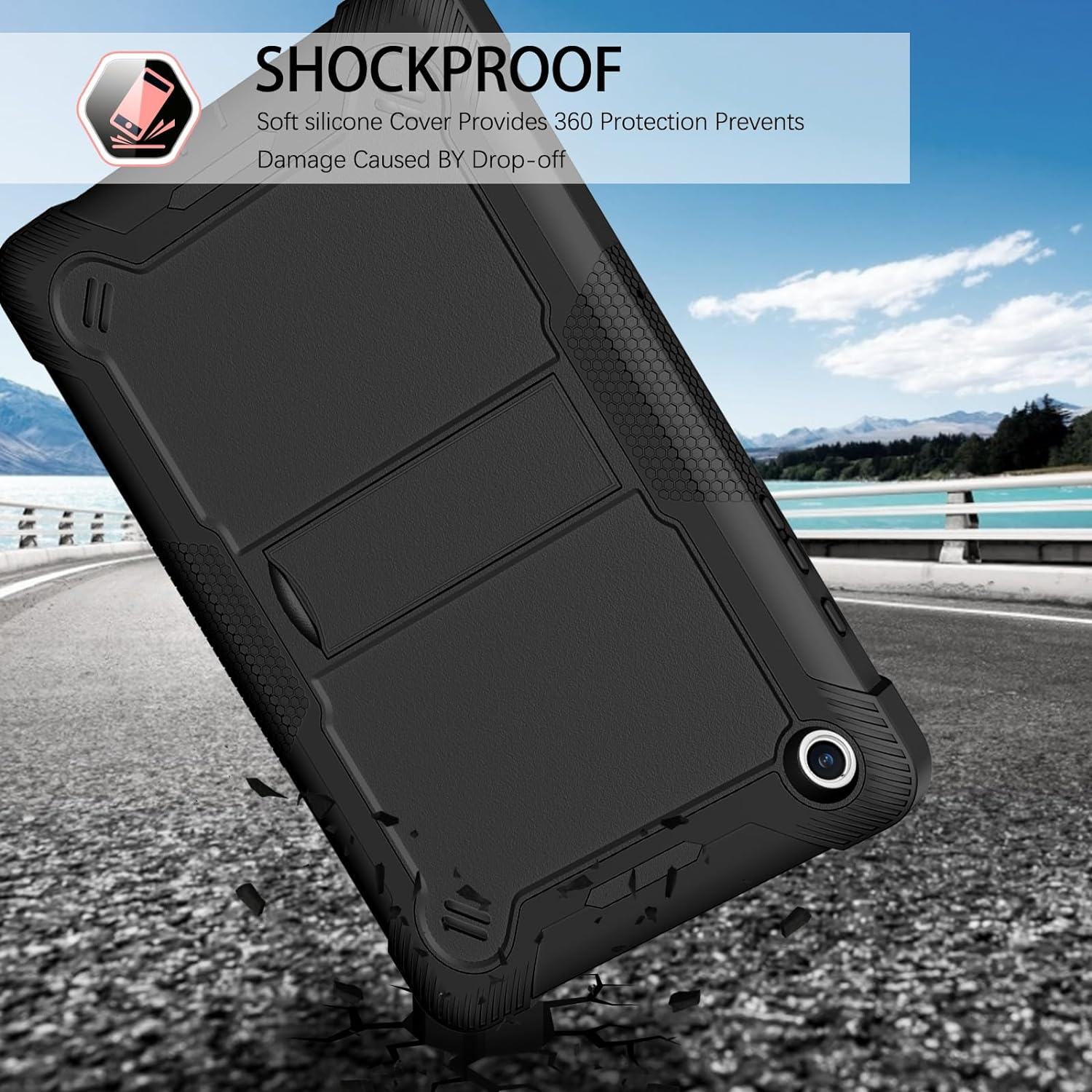 Gaobao for Samsung Galaxy Tab A9+ Case 11 Inch (2023)(SM-X210/X216/X218), Samsung Galaxy Tab A9+ Case for Kids, Full Body Protective Shockproof Tablet Case Cover with Adjustable Kickstand, Black - Pink image number 5