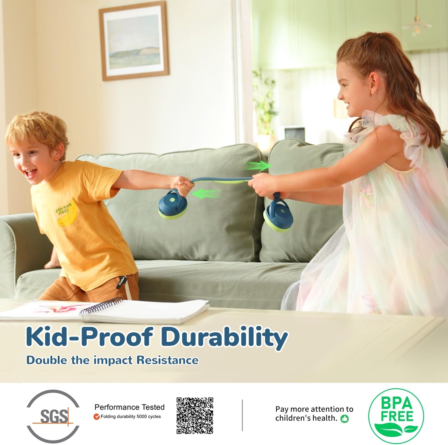 Iclever BTH20 Kids Noise Cancelling Headphones, 60H Play Time,Type C Fast Charging, Safe Volume 80Dba, Bluetooth5.4, Award-Winning Kids Headphones Wireless for Ipad Tablet Airplane, Blue - Blue image number 2