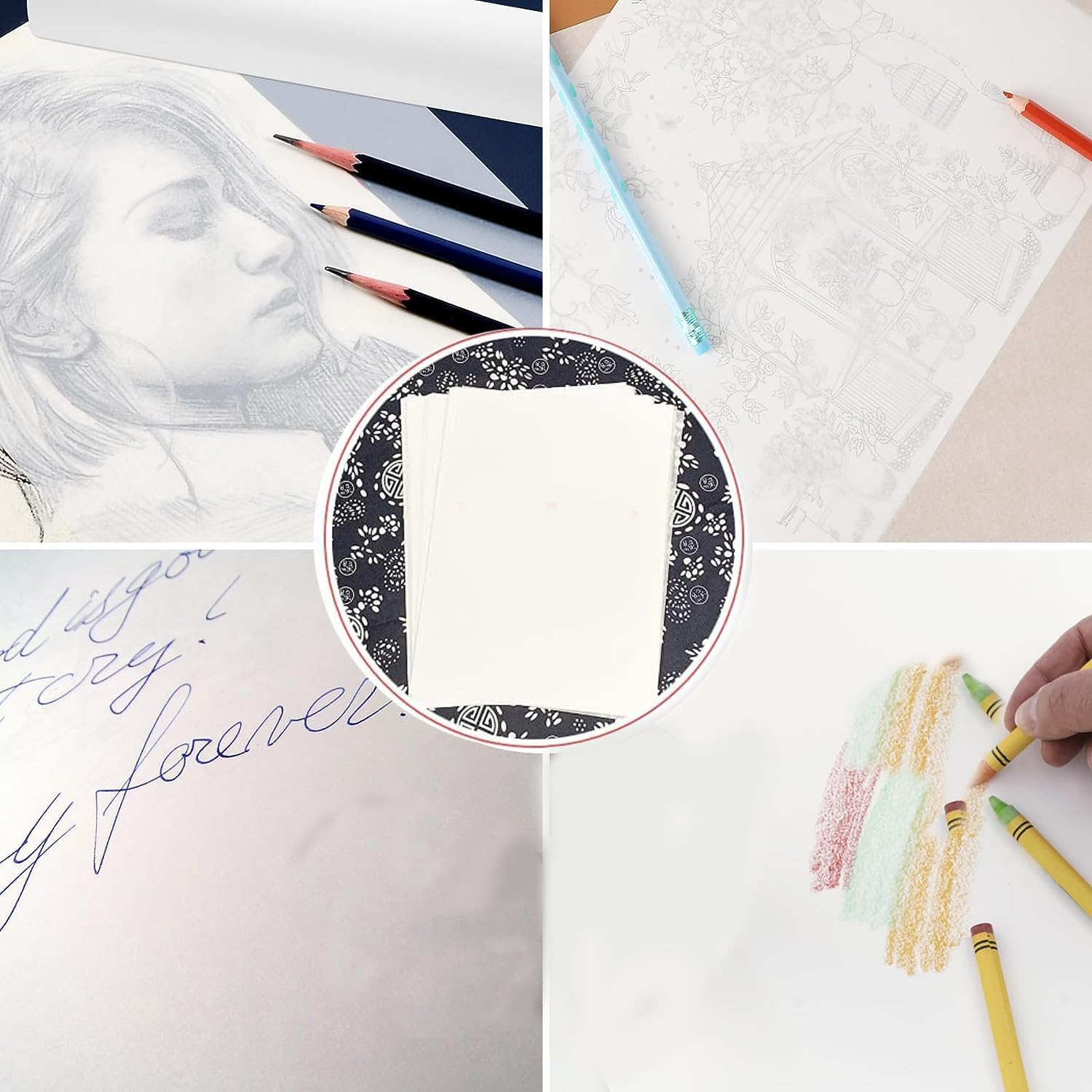 Artist Tracing Paper,200 Sheets,Translucent Tracing Paper for Pencil, Marker and Drawing Pens,For Tracing Images, Pencil Sketching, Preliminary Drawings, Layering，Writing Copying(Not Printable) image number 2