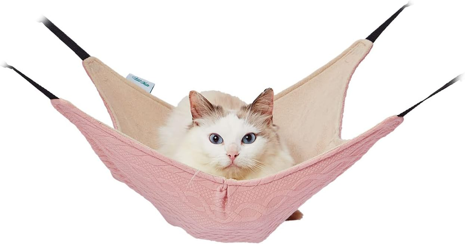 ADD. Mate Cat Hammock, Wrapped in Knit Fabric, Pink, One Size