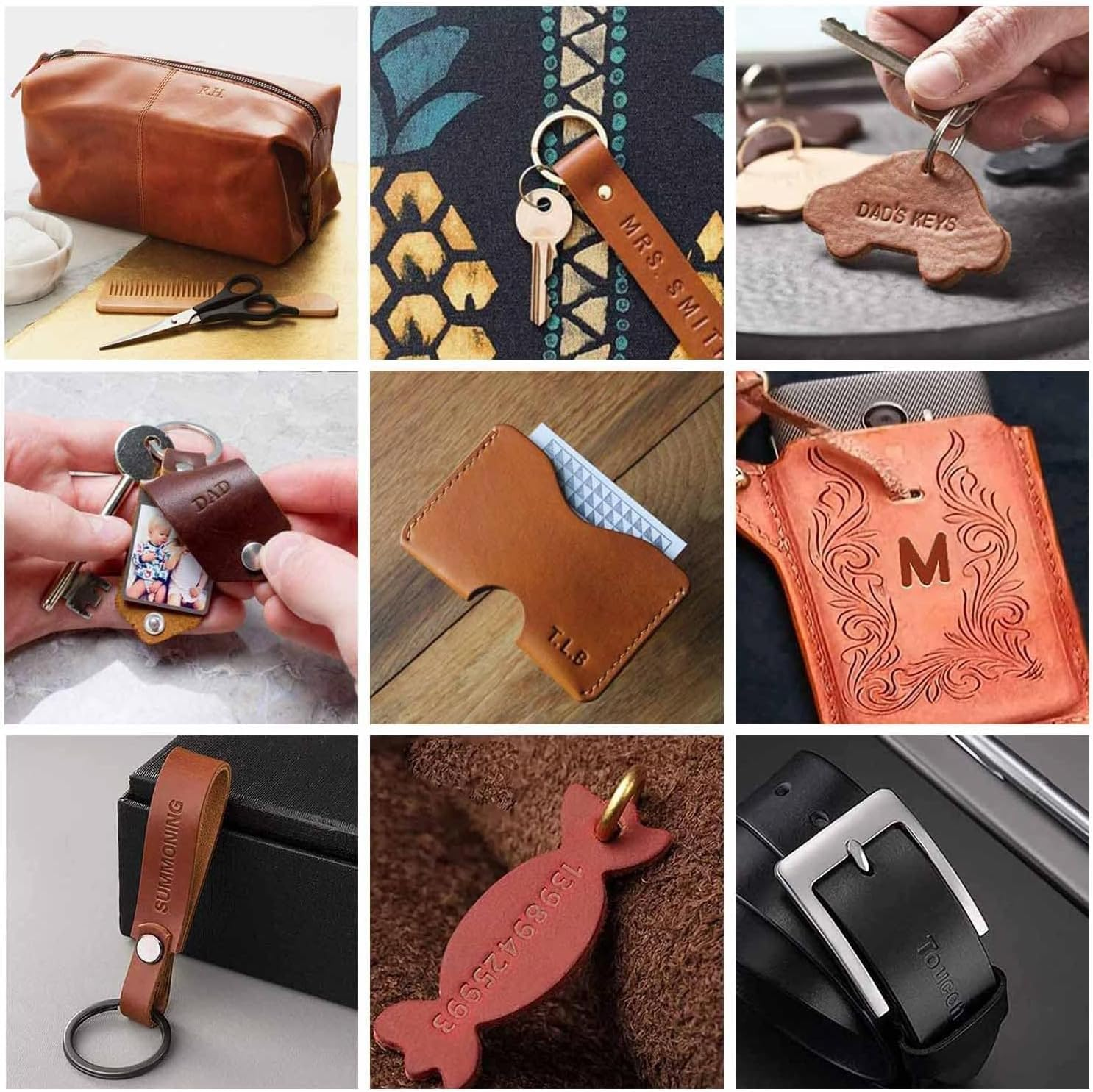 YUENTOEN 36Pcs Leather Stamping Tool, Alphabet and Number Stamp Kit, 6Mm Leathercraft Alphabet Punching Tools with anti Slip Handle Leather Art Craft Tools image number 4
