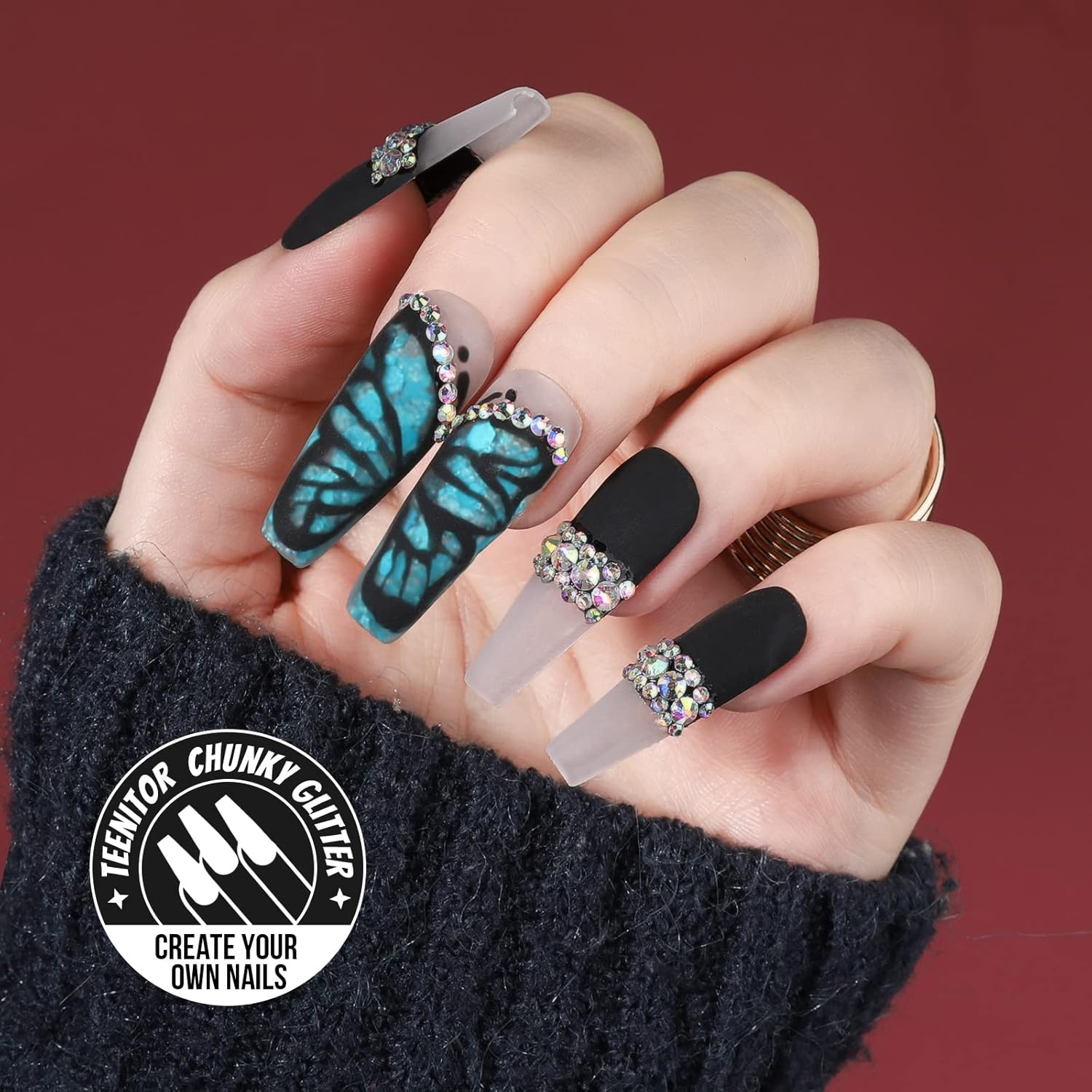 Teenitor Rave Festival Chunky and Fine Glitter Mix - 32 Colors Iridescent Loose Cosmetic Makeup for Face, Body, Hair image number 5