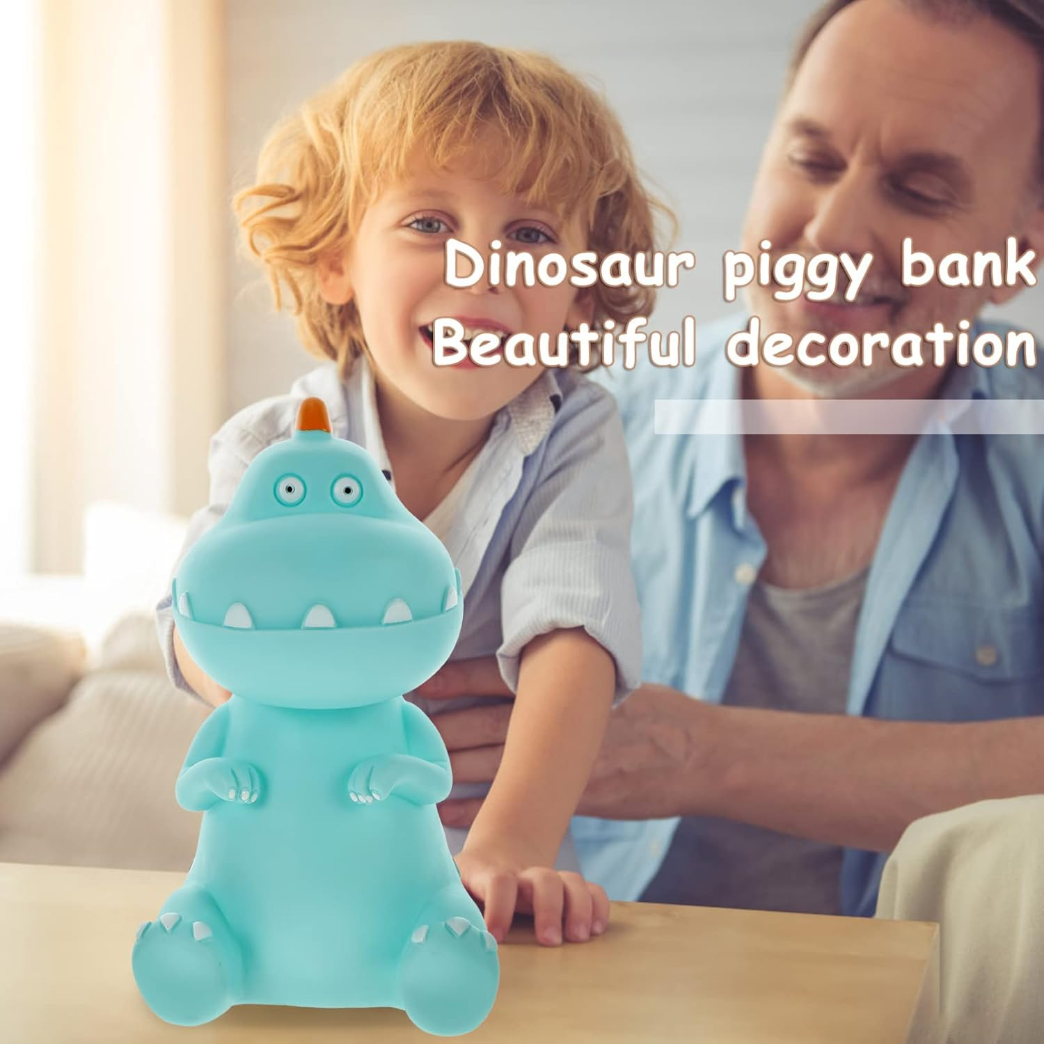 Toddmomy Dinosaur Piggy Bank for Kids, Unbreakable Plastic Money Box with Secure Lid, Coin Bank for Savings, Boys Girls image number 5