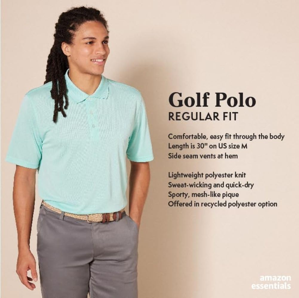 Amazon Essentials Men'S Regular-Fit Quick-Dry Golf Polo Shirt (Available in Big & Tall) image number 3