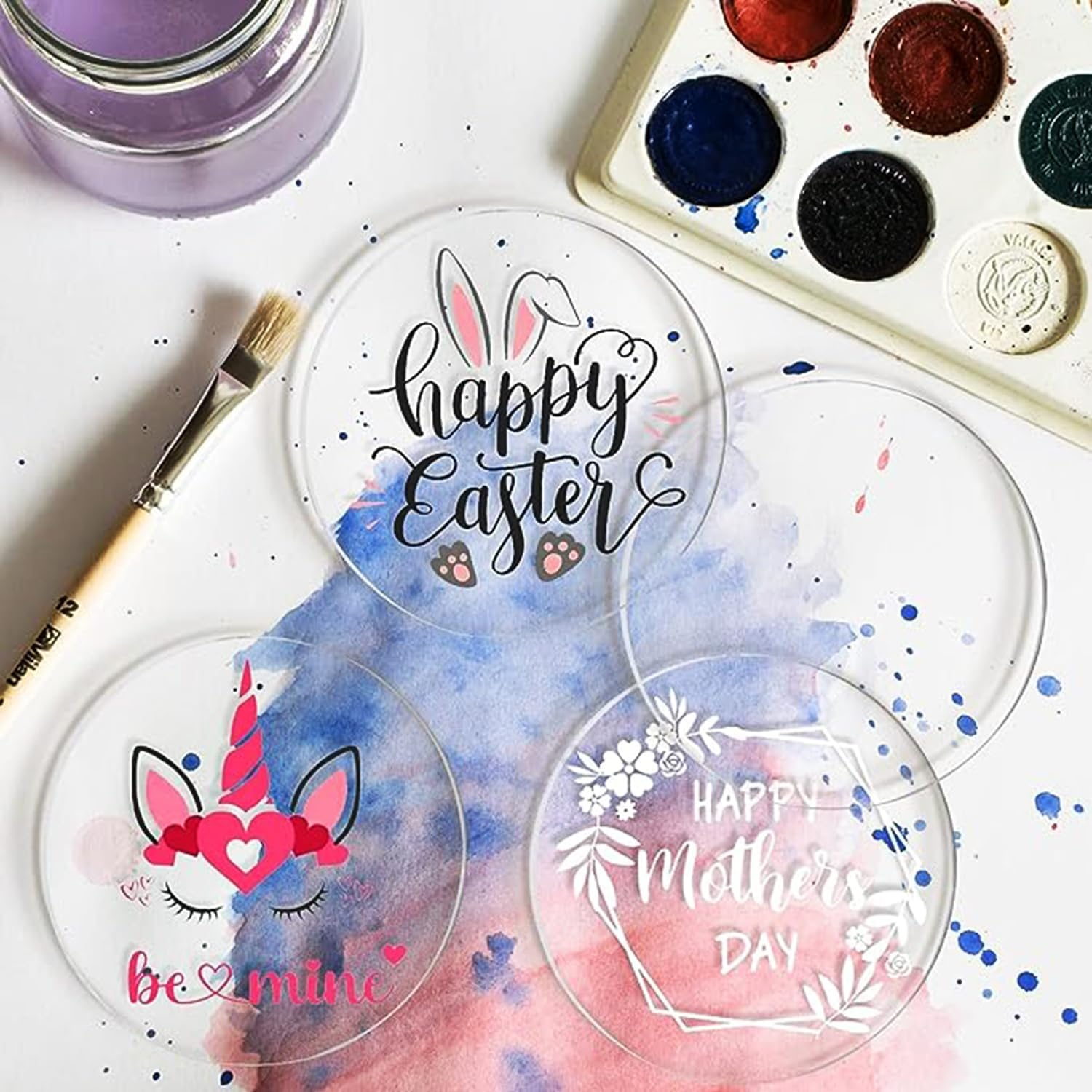 Yqkangzhu 40Pcs 10Cm/4In round Acrylic Sheet, Clear Transparent Disc, Acrylic Blanks for DIY Projects, Crafts, Signage image number 6