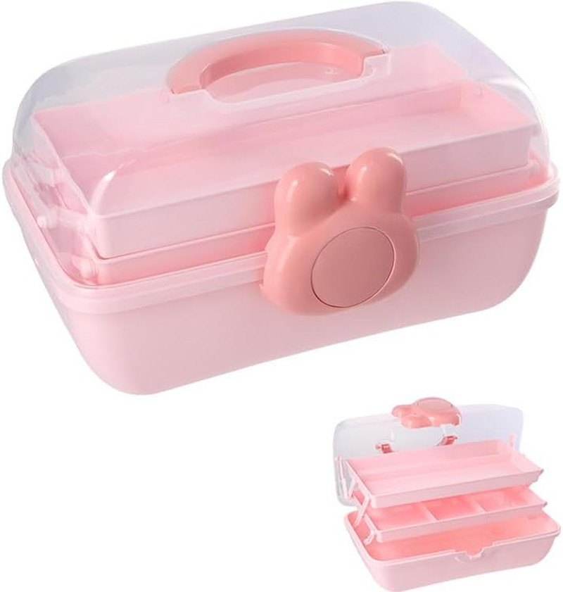 Limcryspp Three-Layer Multi-Purpose Slot-Type Storage Box, Suitable for Children'S Handicrafts, Sewing, Medicine, Tools, Beauty Products and Accessories - Plastic Organizing Box and Box (Rabbit) image number 4