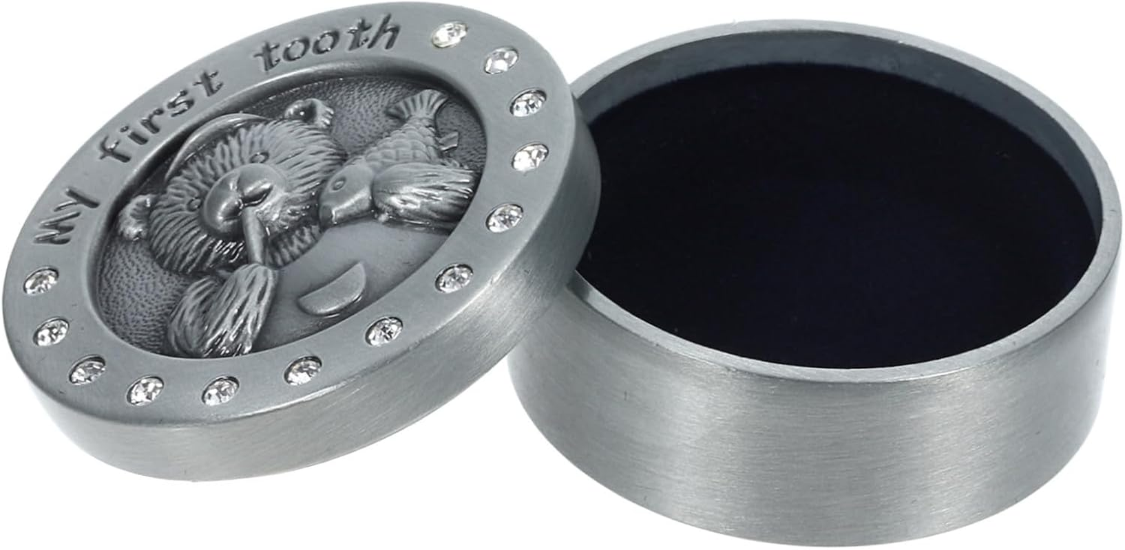 Teeth Storage Box Metal Tooth Box Keepsake Products Storage Container for Party image number 2