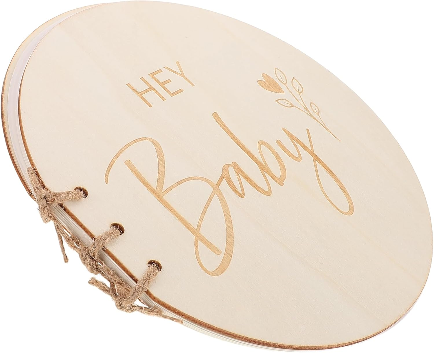 PLAFOPE Natural Wood Baby Shower Guest Books Baby Shower Sign-In Book, Blank Keepsake Memory Album for Party Celebrations image number 1