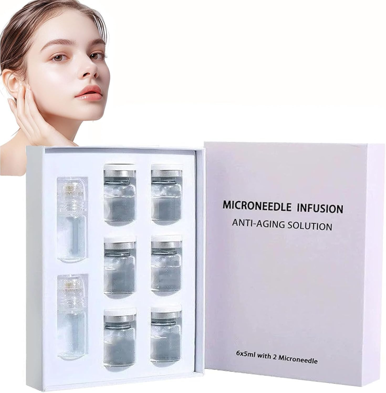 Micro Infusion System for Face, Needling Kit Skin Tightener, Micro Needling Kit with Microneedling Serum for Taking Care of Blemished Skin for All Types,4+12